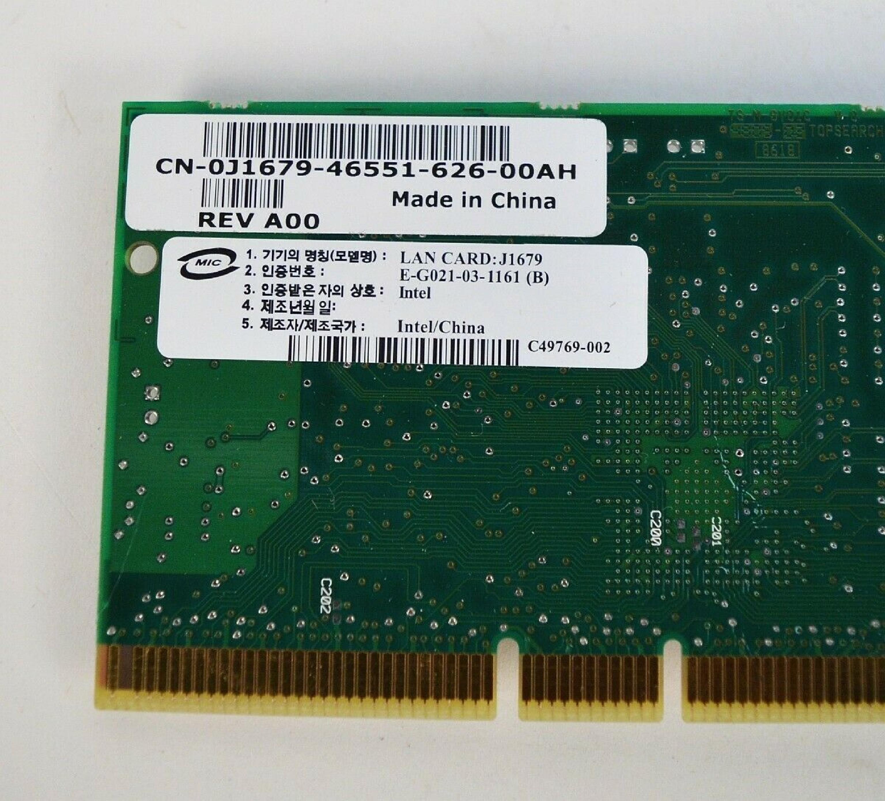 INTEL / DELL C40896-004 DUAL PORT GIGABIT PCIX NETWORK CARD