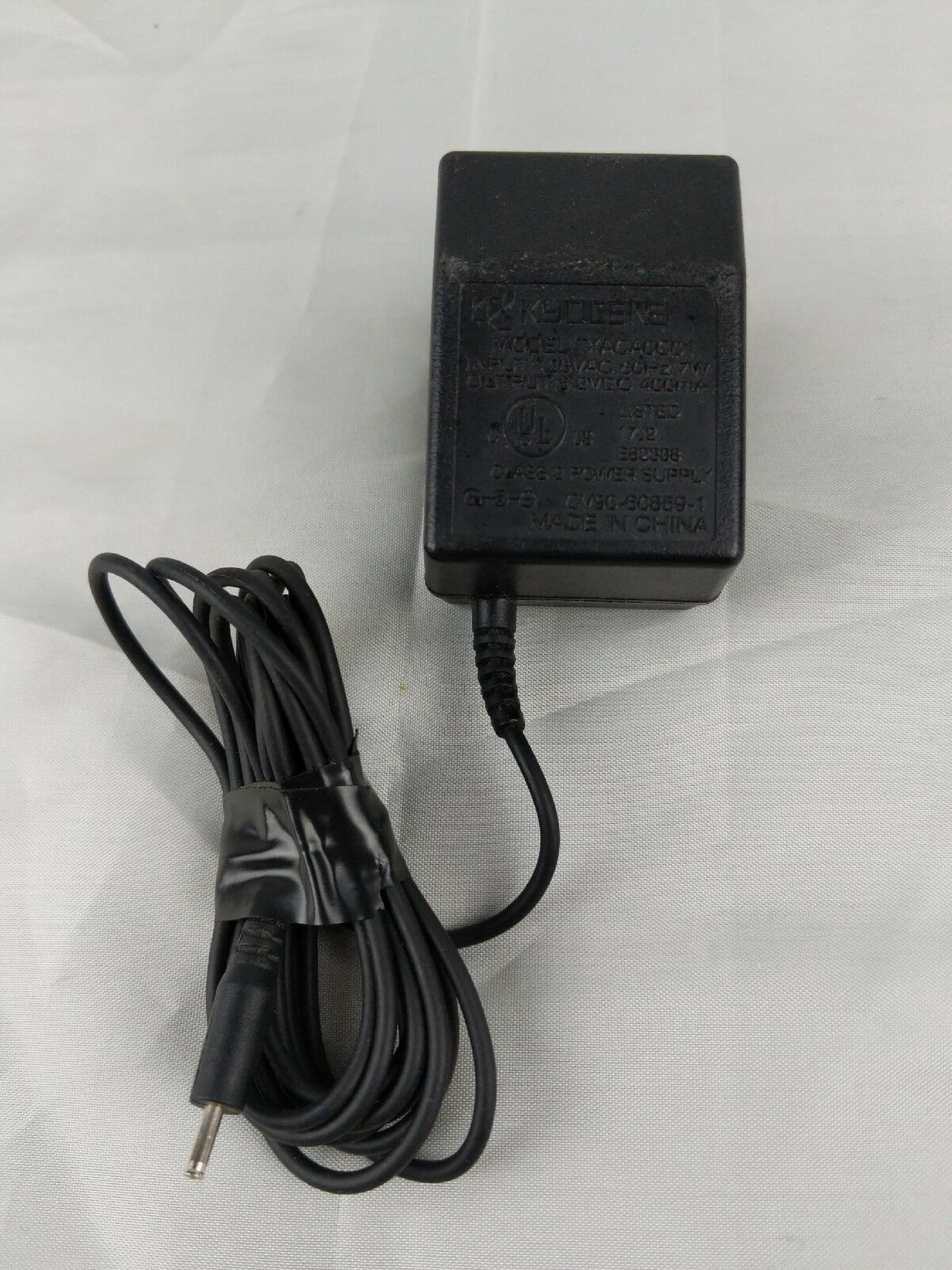 KYOCERA TXACA0C01 TRAVEL CHARGER FOR 2135, 2325, 3225, KX434 5.2V DC 400MA AC ADAPTER WITH BARREL CONNECTOR WALL STYLE