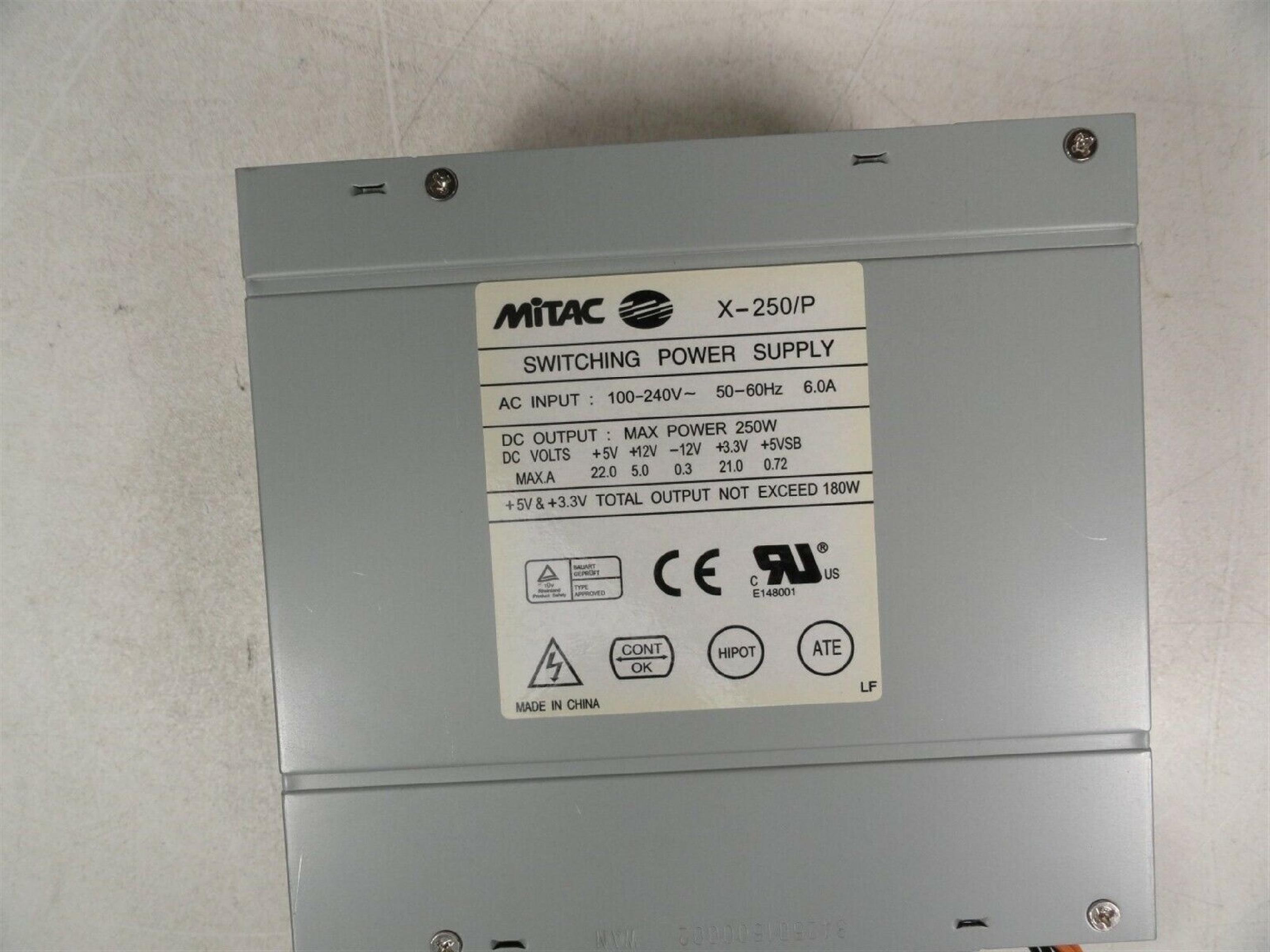 MITAC X-250/P 250W ATX POWER SUPPLY