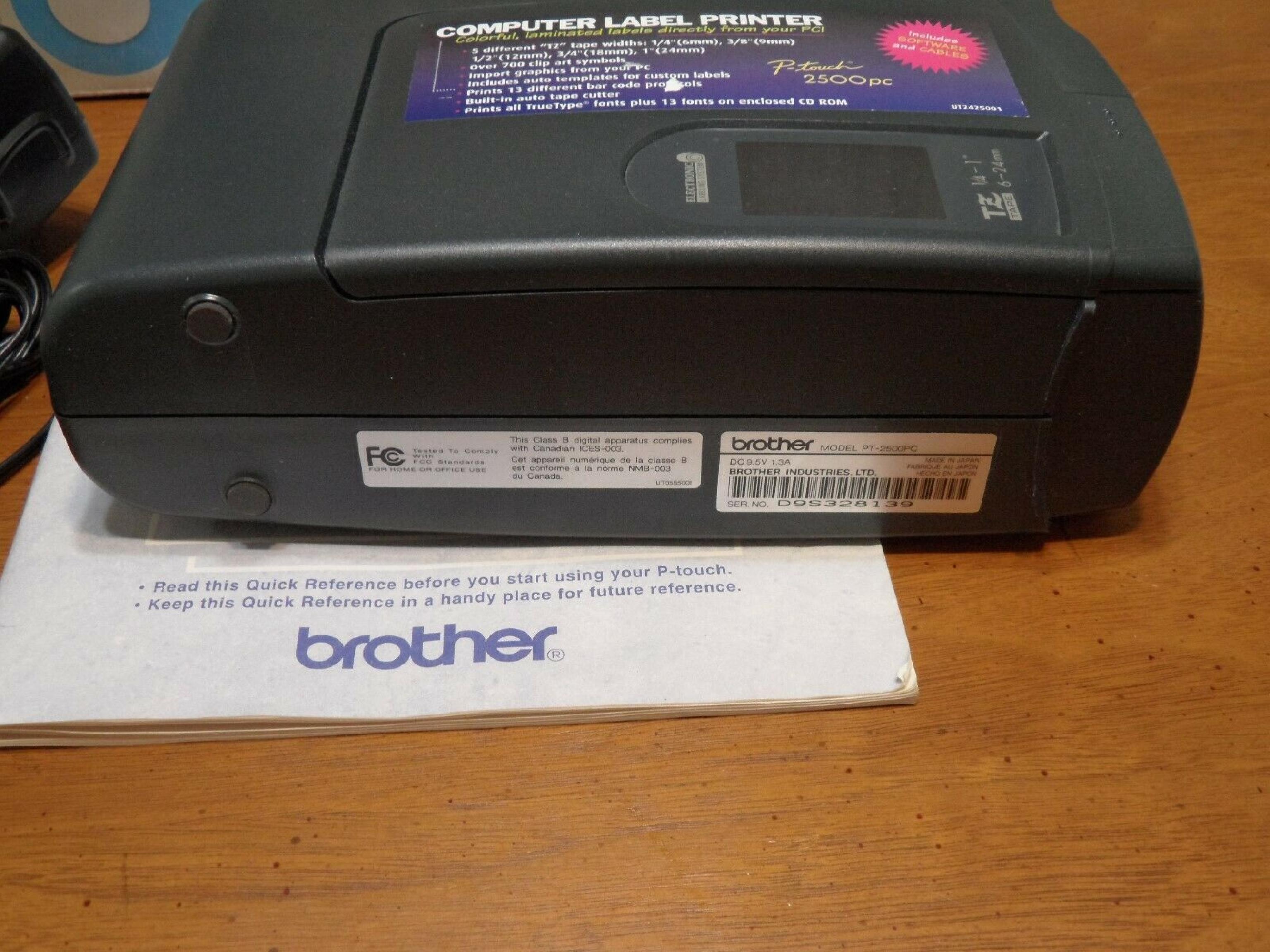 BROTHER PT-2500PC COMPUTER LABEL PRINTER