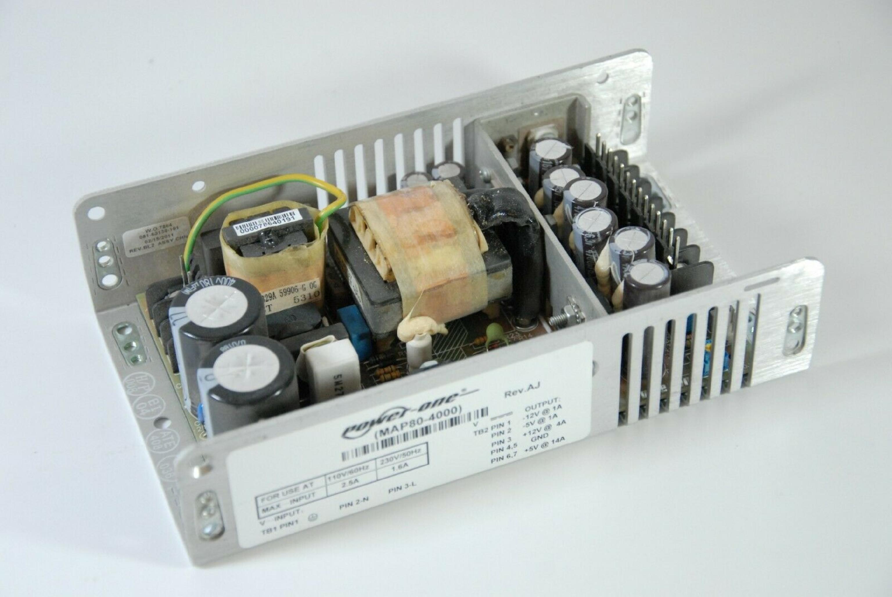 INTERMEC TECHNOLOGIES CORPORATION / POWER-ONE MAP80-4000 POWER SUPPLY CARD AT PULLED FROM CYLINIK SECURE DOMAIN