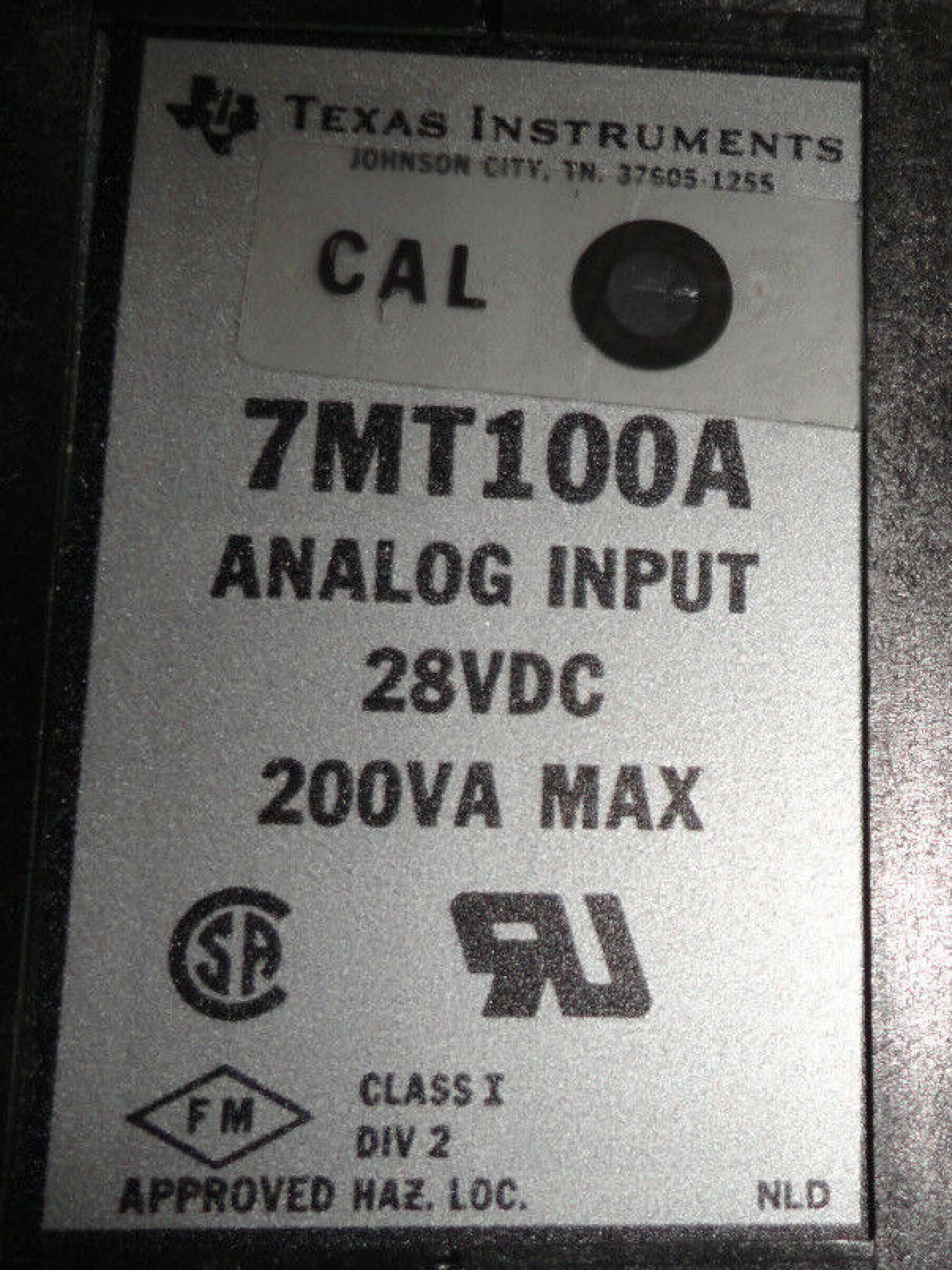 TEXAS INSTRUMENTS / TI 7MT 100A ANALOG INPUT DEVICE