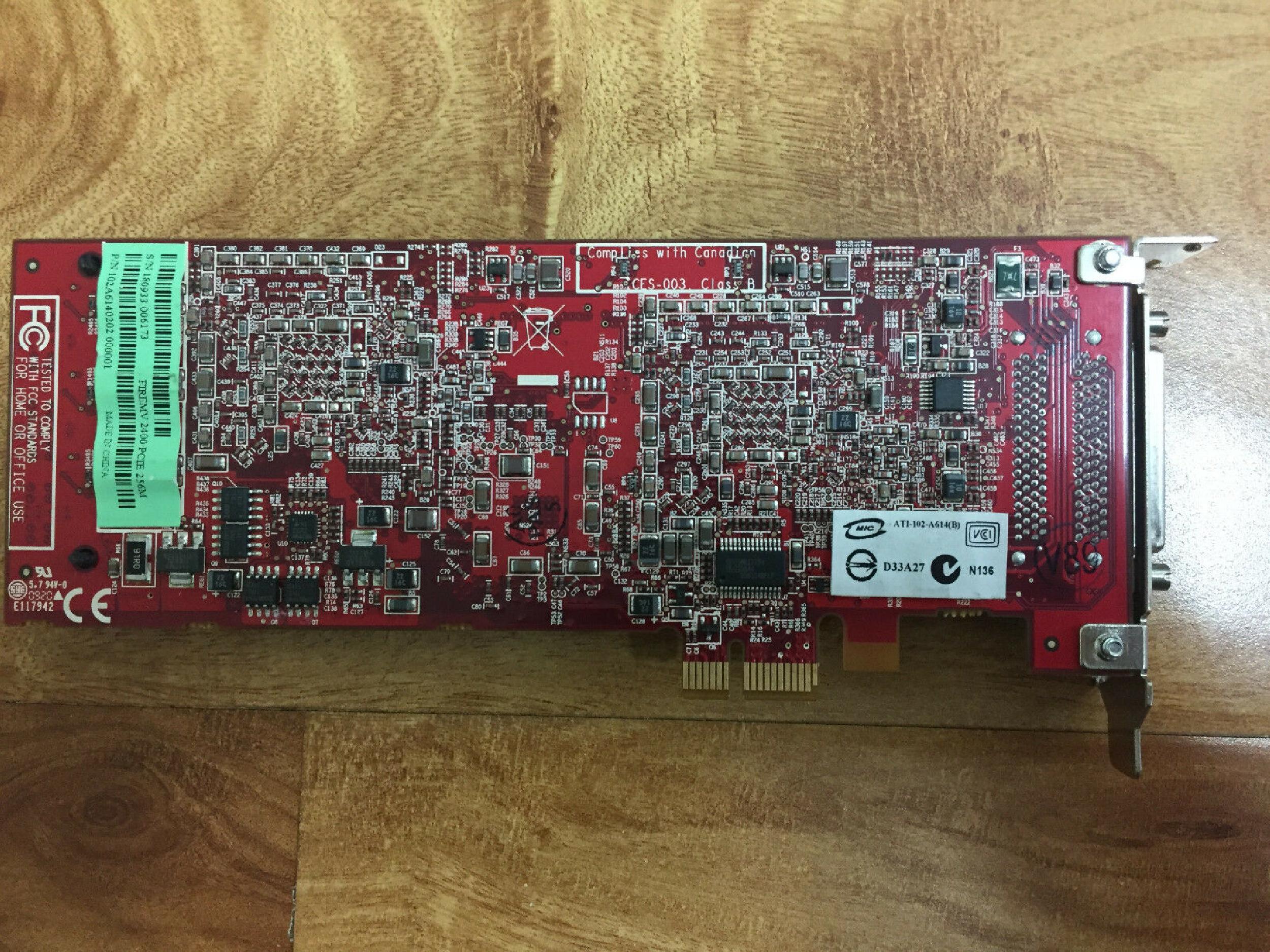 ATI 109-A61431-00 FIREMV 2400 256MB PCI-E VIDEO CARD WITH OUT VHDCI CABLE