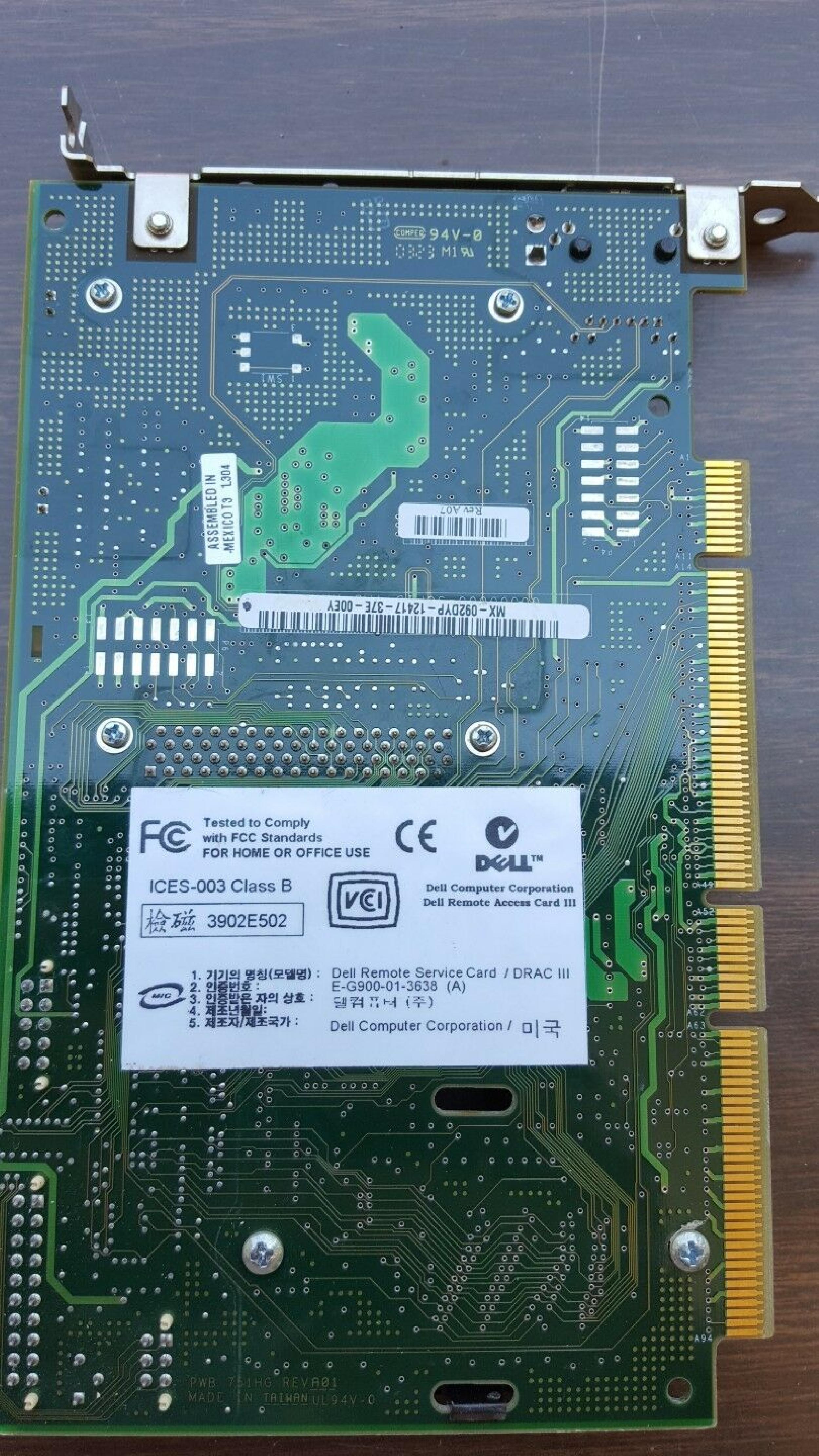 DELL 92DYP DRAC III REMOTE SYSTEM BOARD