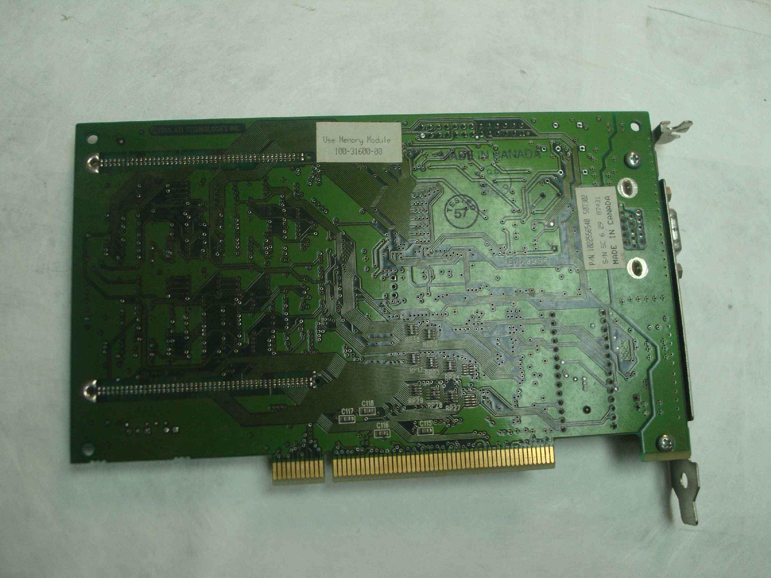 ATI 109-25500-40 PCI MACH64 210888GX00 SWG*BNUAH01 A22DK9644 VIDEO CARD