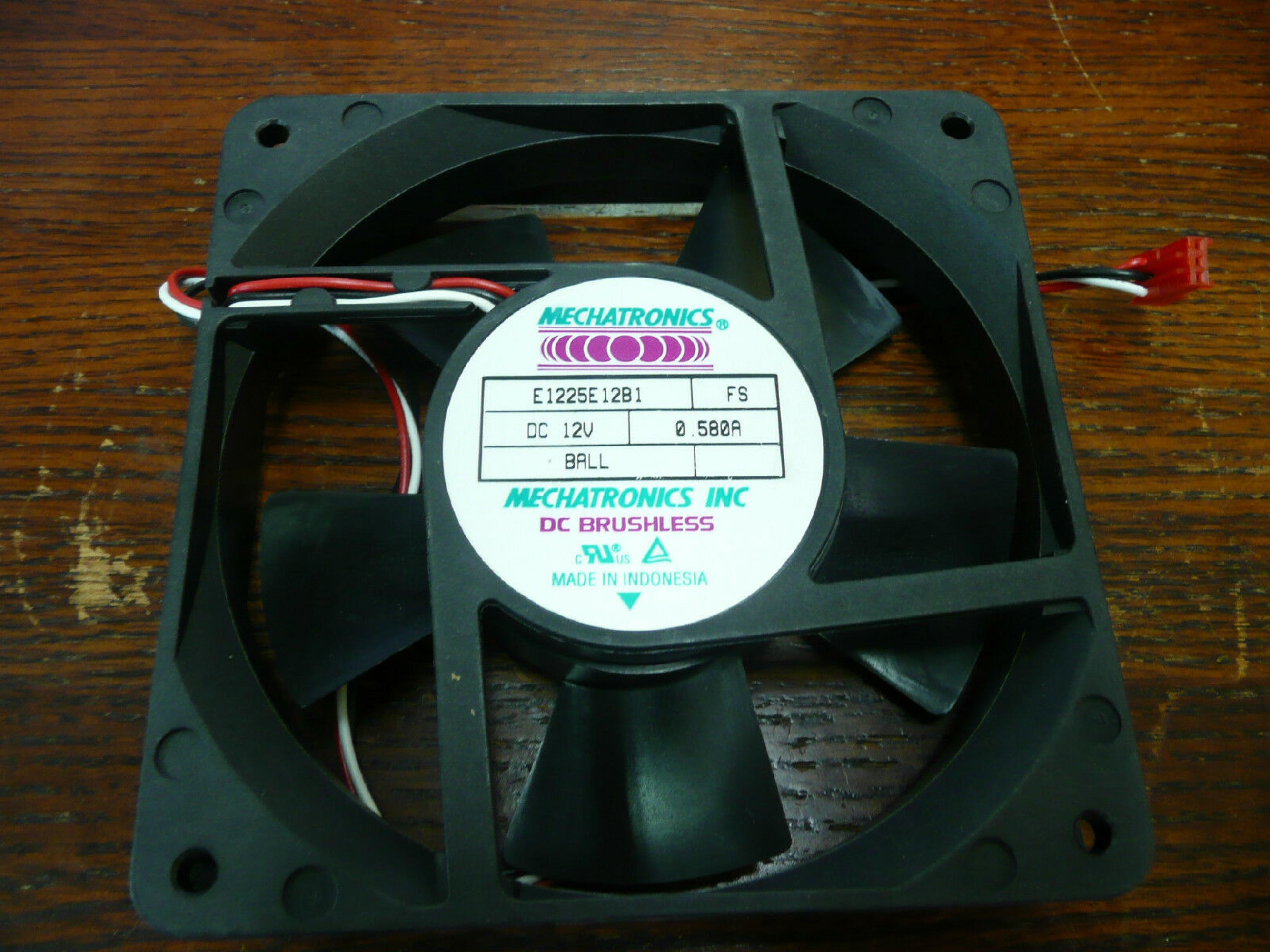 MECHATRONICS E1225E12B1 12V DC .58A BALL BEARING BRUSHLESS FAN