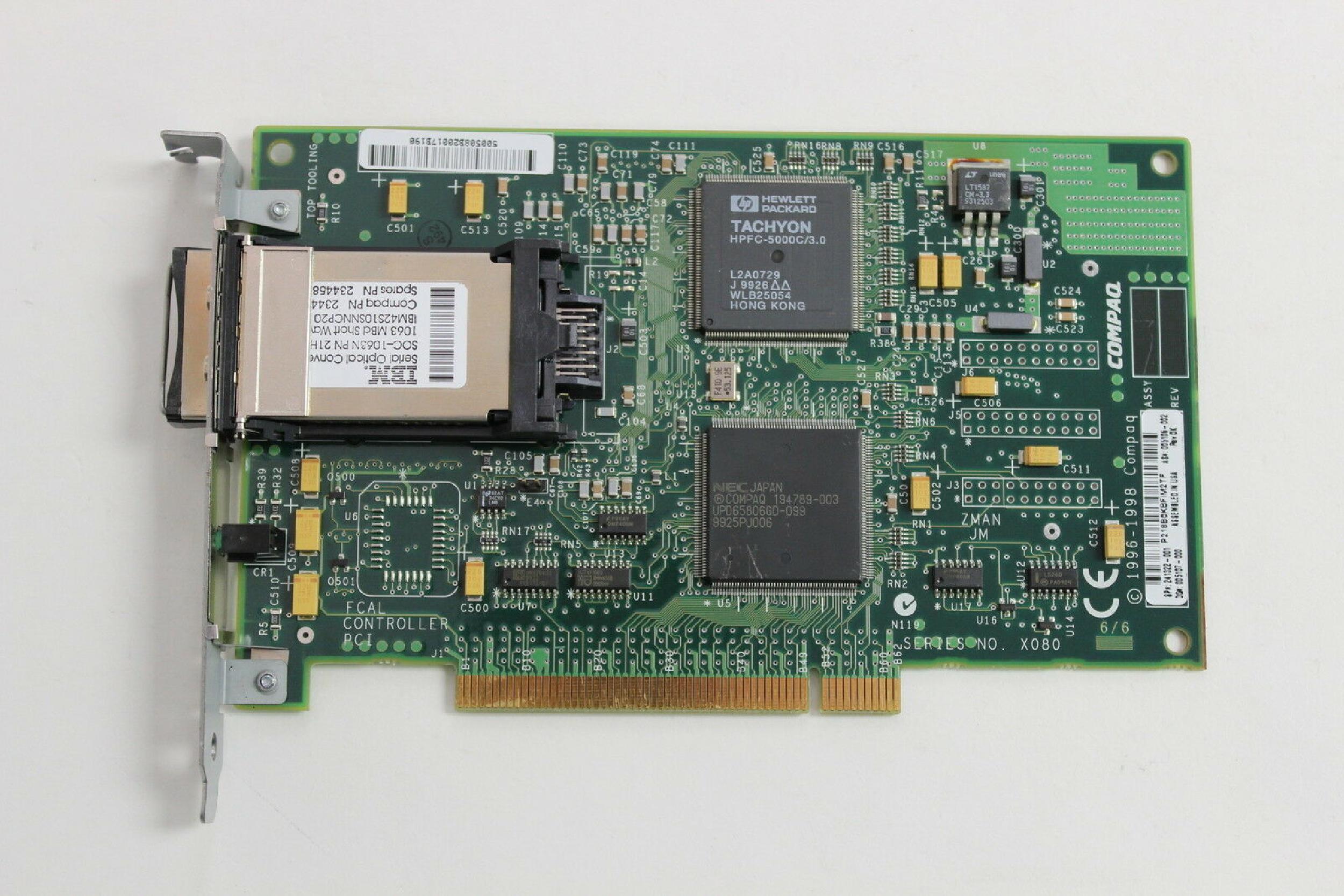 COMPAQ / HEWLETT PACKARD / HP 005106-002 PCI FIBER CHANNEL ADAPTER WITH GBIC