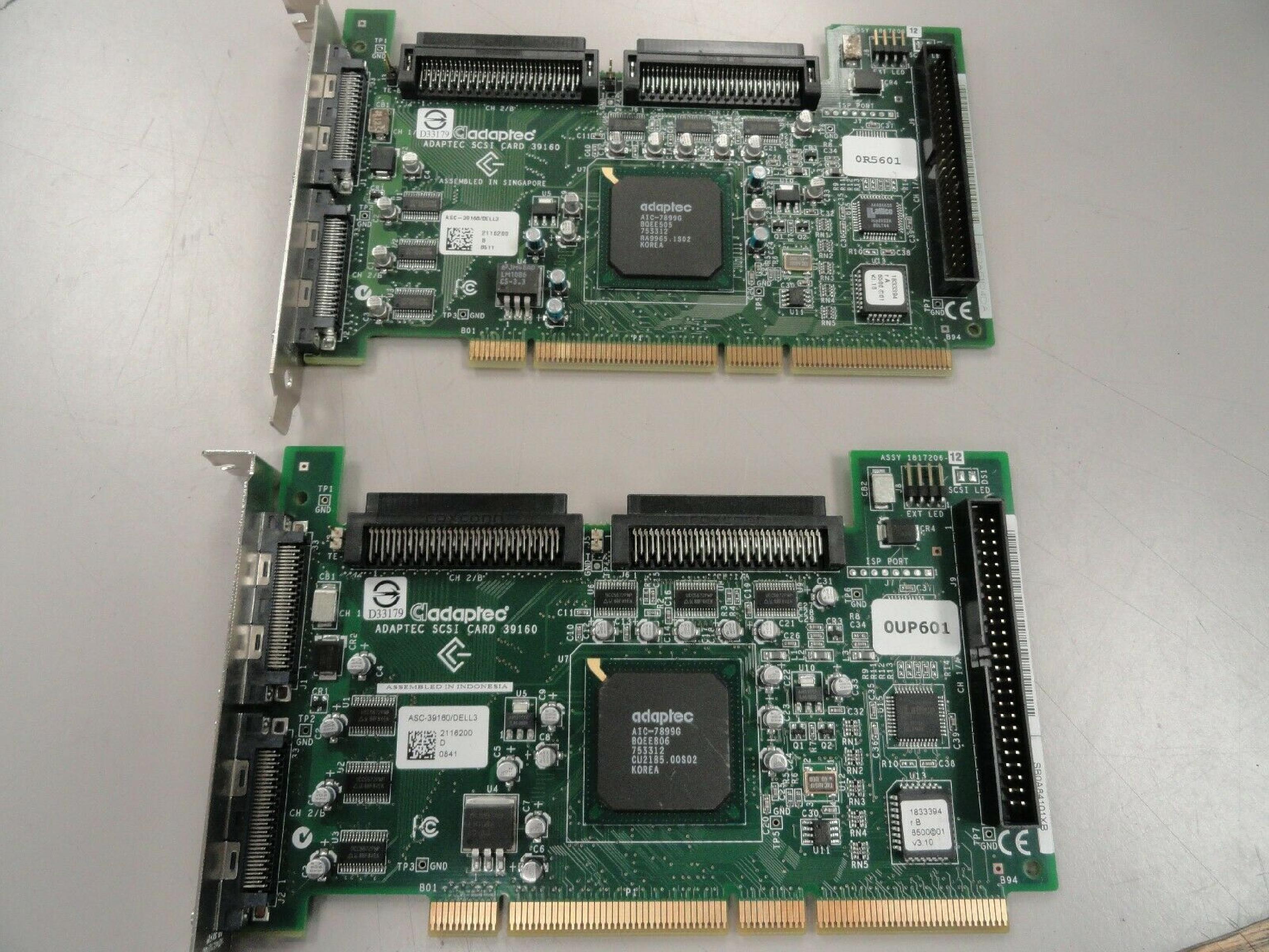 ADAPTEC ASC-39160/DELL3 64 BIT DUAL CHANNEL SCSI U160 CONTROLLER