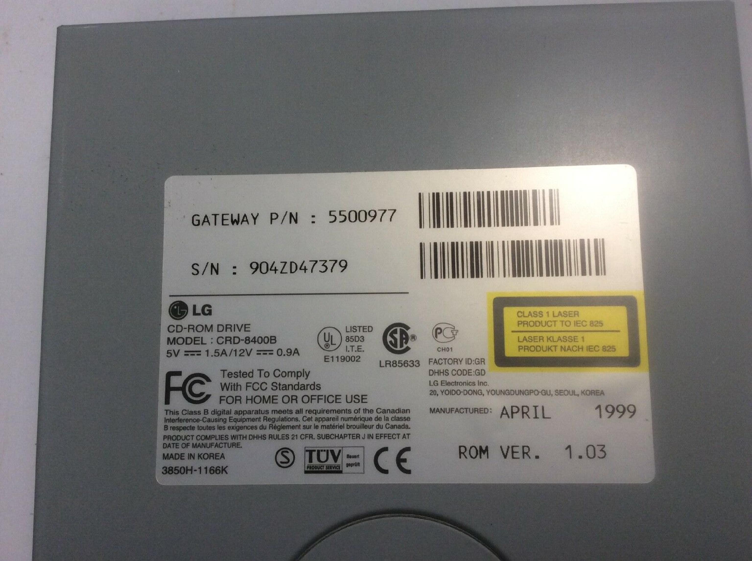 LG CRD-8400B CD-ROM DRIVE