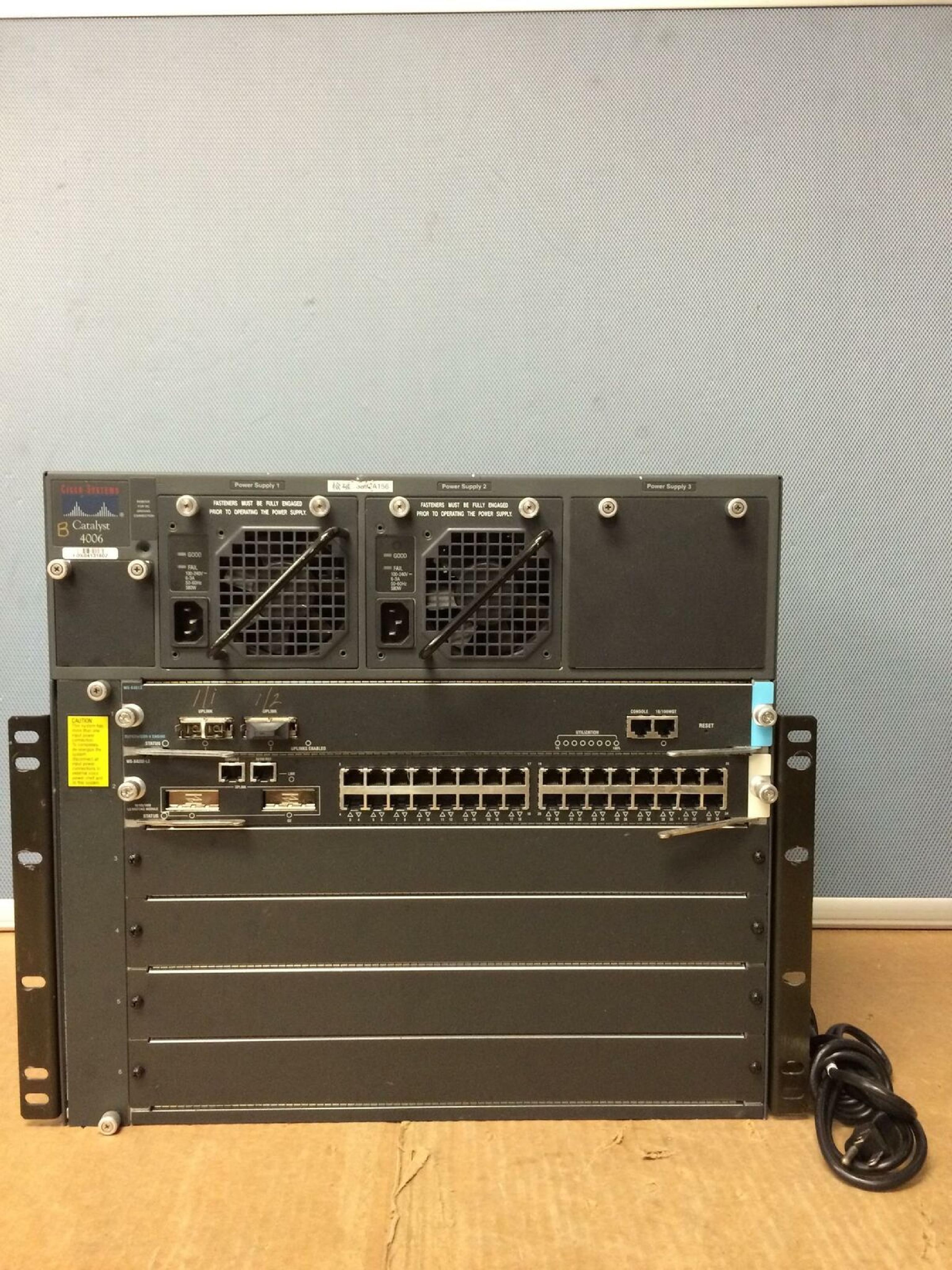 CISCO SYSTEMS WS-C4006 CATALYST 4006 CHASSIS 3 POWER SUPPLIES 