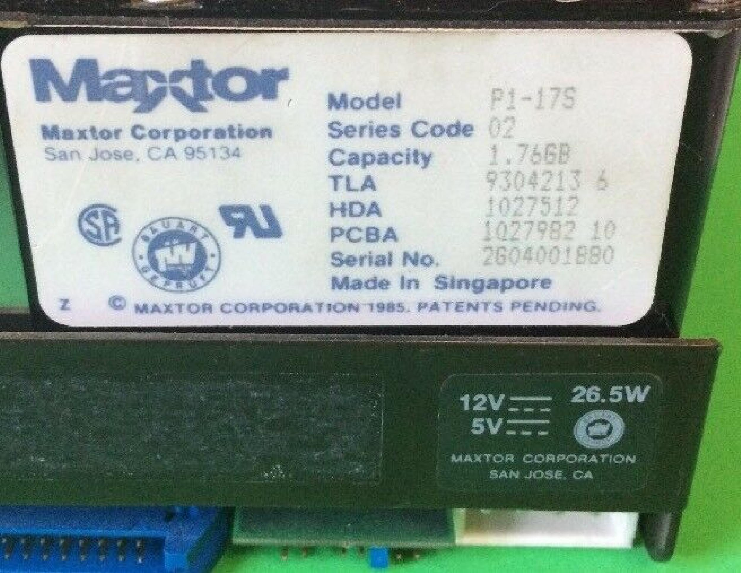 MAXTOR P1-17S HARD DRIVE