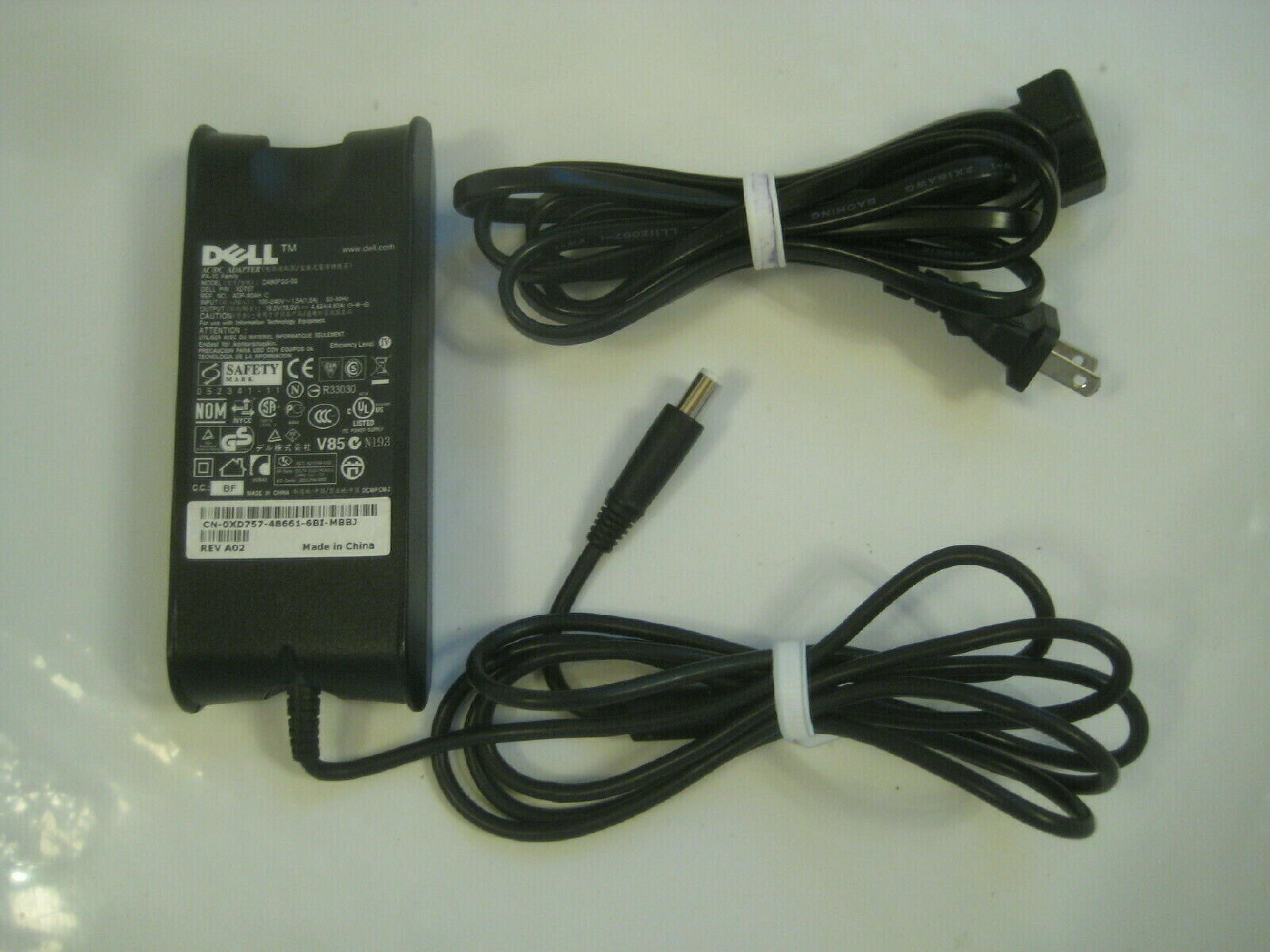 DELL 0XD757 AC ADAPTER 19.5VDC 4.62A WITH OD: 7.35MM ID: 5.15MM DESKTOP STYLE INSIDE POLE POSITIVE PA-10 FAMILY