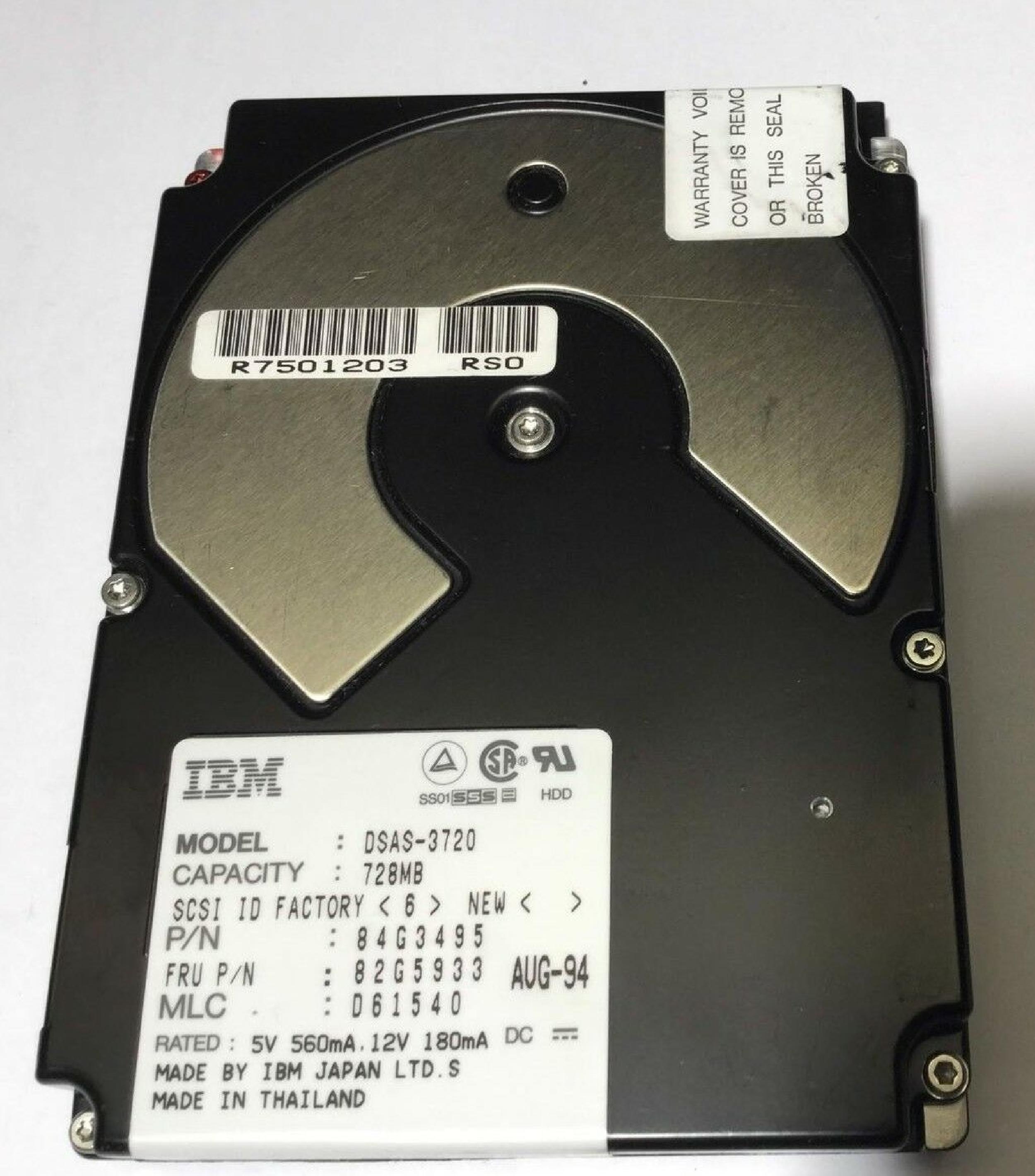 IBM 84G3495 720MB 3.5IN 3H SCSI 50PIN 4500 RPM