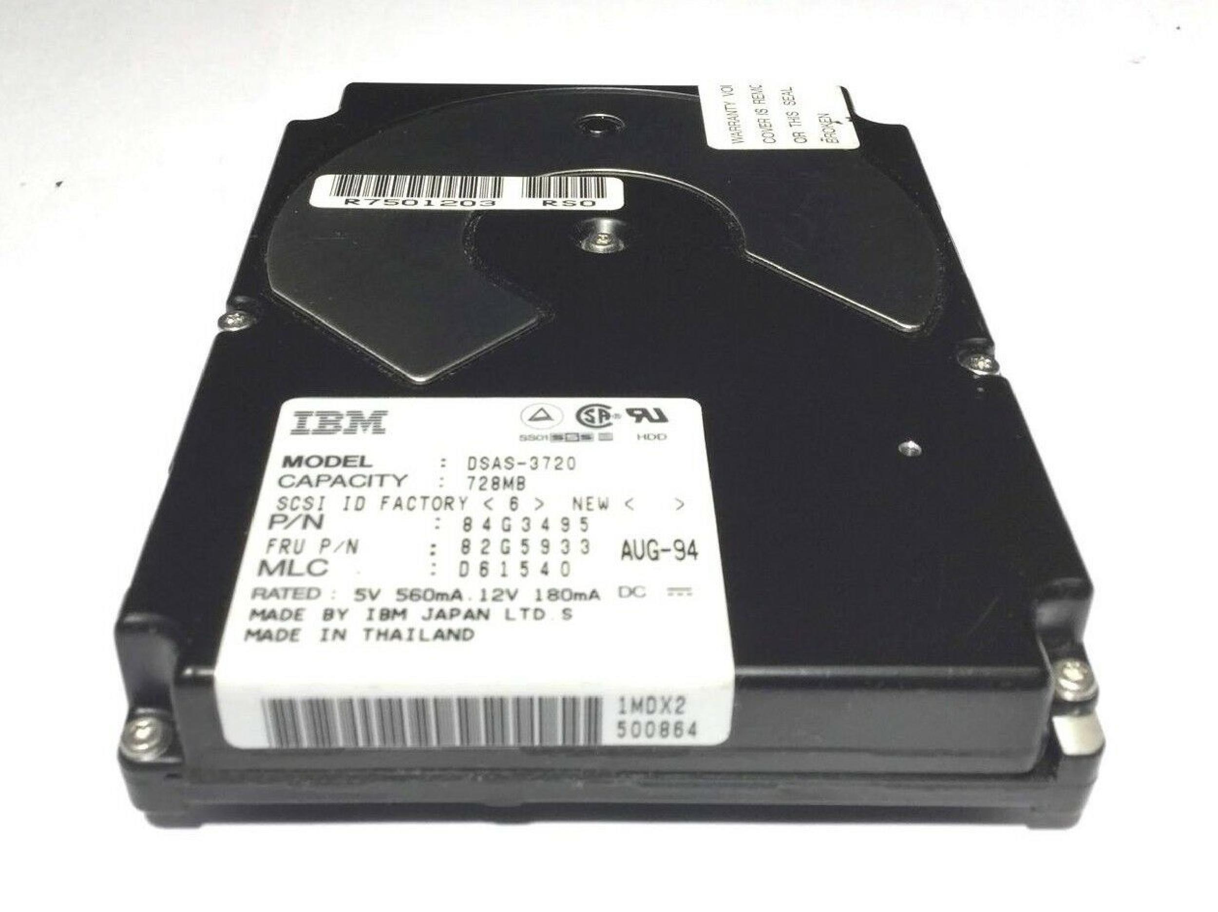 IBM 84G3495 720MB 3.5IN 3H SCSI 50PIN 4500 RPM