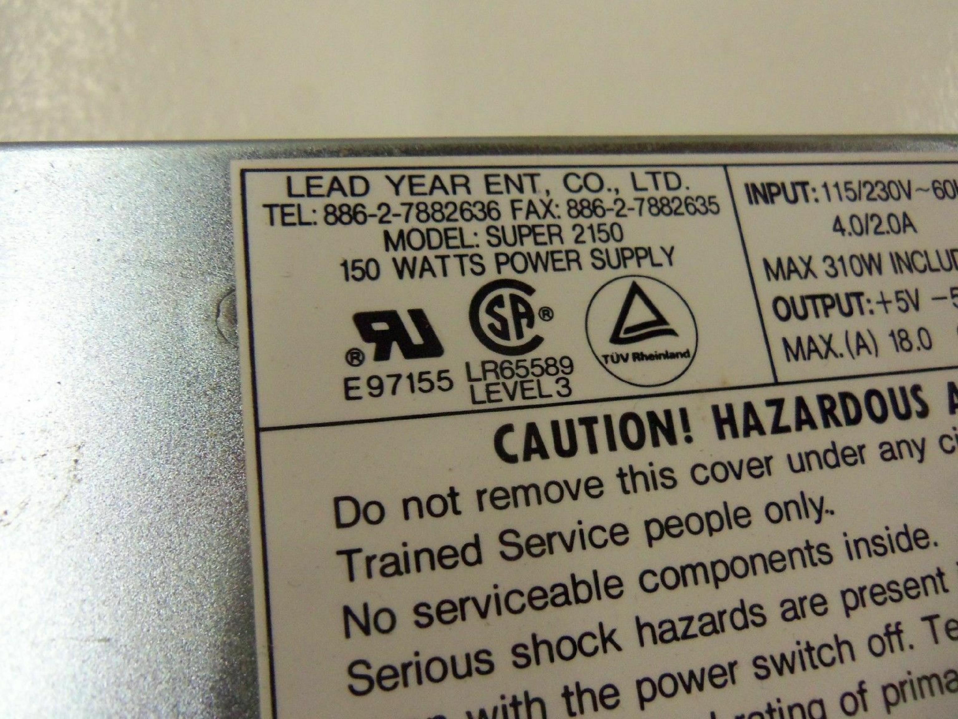 LEAD YEAR SUPER 2150 AT POWER SUPPLY