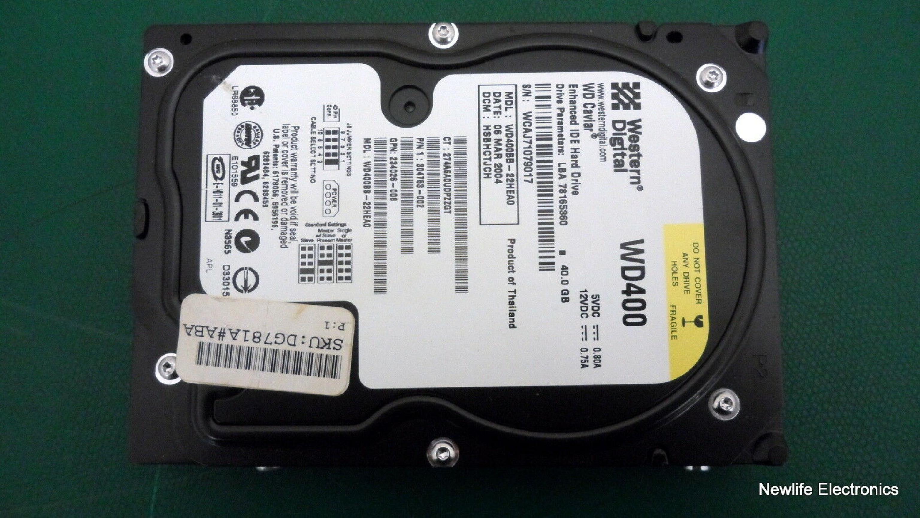 WESTERN DIGITAL / COMPAQ / HEWLETT PACKARD / HP / WD 304763-002 40GB IDE HD LBA 78165360 DATE 29 MAY 2004 DCM HSBHCTJAH BSBHCTJAH 06 MAR HSBHCTJCH DSBHCTJAH 18 11 JUN DSBHCTJCH 17 FSBHCTJAH 05 APR 16 CAVIAR 20 JUL DSBACTJAH 26 HSBACTJAH DSBACTJCH DRIVE