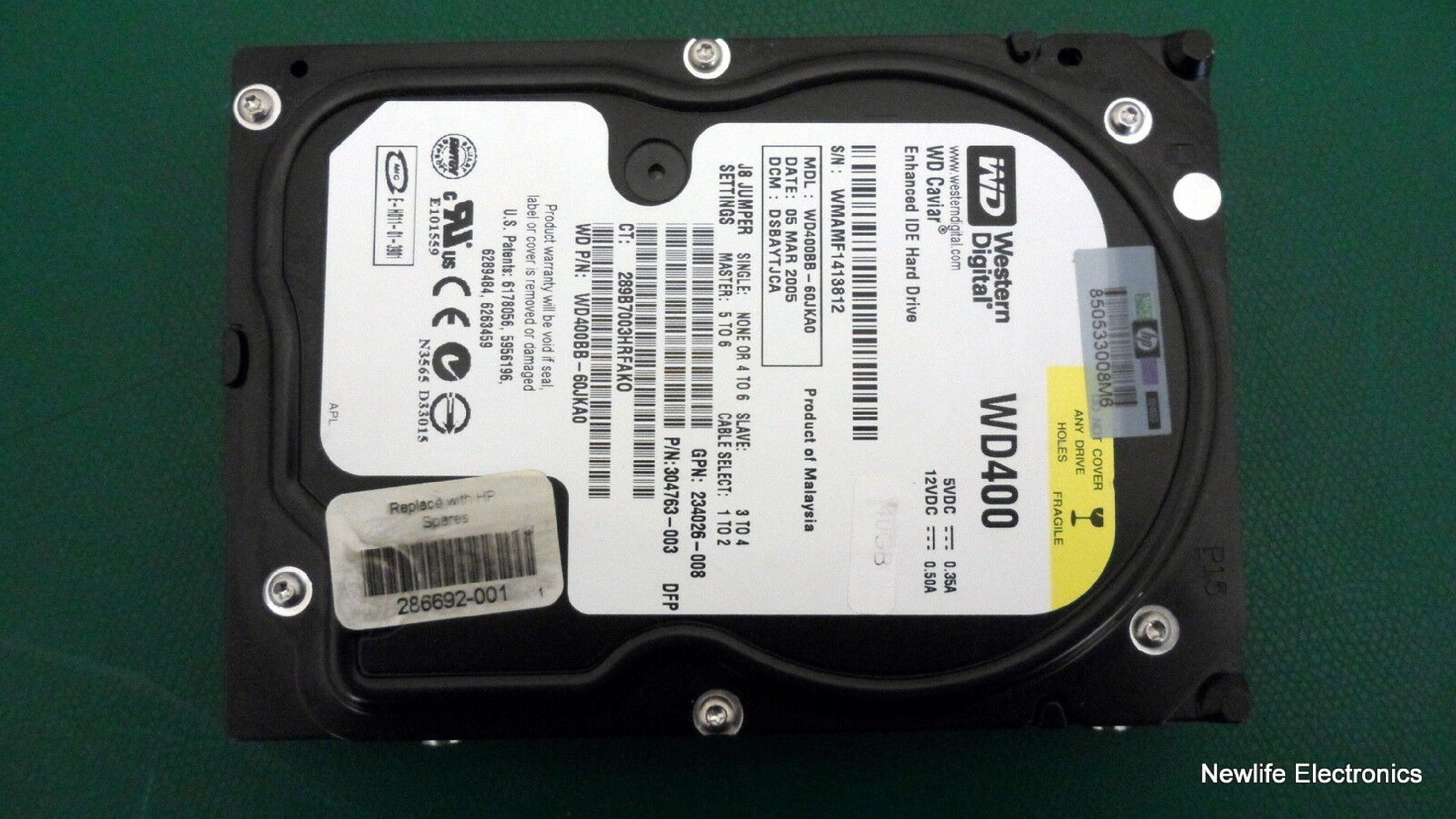 WESTERN DIGITAL / COMPAQ / HEWLETT PACKARD / HP / WD 304763-003 40GB IDE HD DATE 05 SEP 2004 DCM DSBHCTJCH 22 DEC HSBHCTJAH AUG HSBHCTJCH CAVIAR DRIVE 28 DSBACTJCH 03 HSCACTJCA 27 DSBACTJCA 10 23 JUN FSBHCTJCH APR 29 MAY 17 DSBHCTJCA