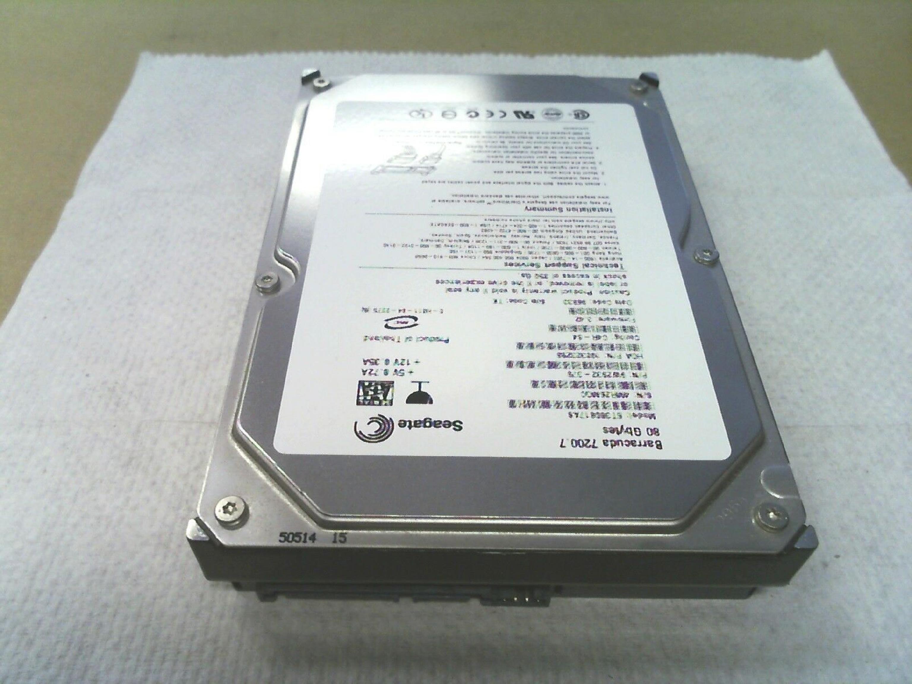 SEAGATE 100323280 40GB IDE HD CONFIG: D4F-02 FIRMWARE: 8.54 DATE CODE: 05426 SITE CODE: WU