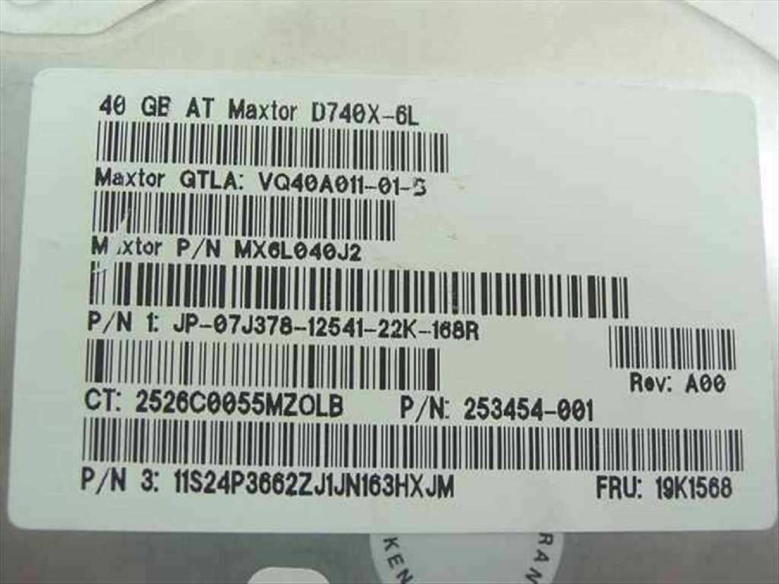 MAXTOR MX6L040J2 40GB IDE HD REV A00