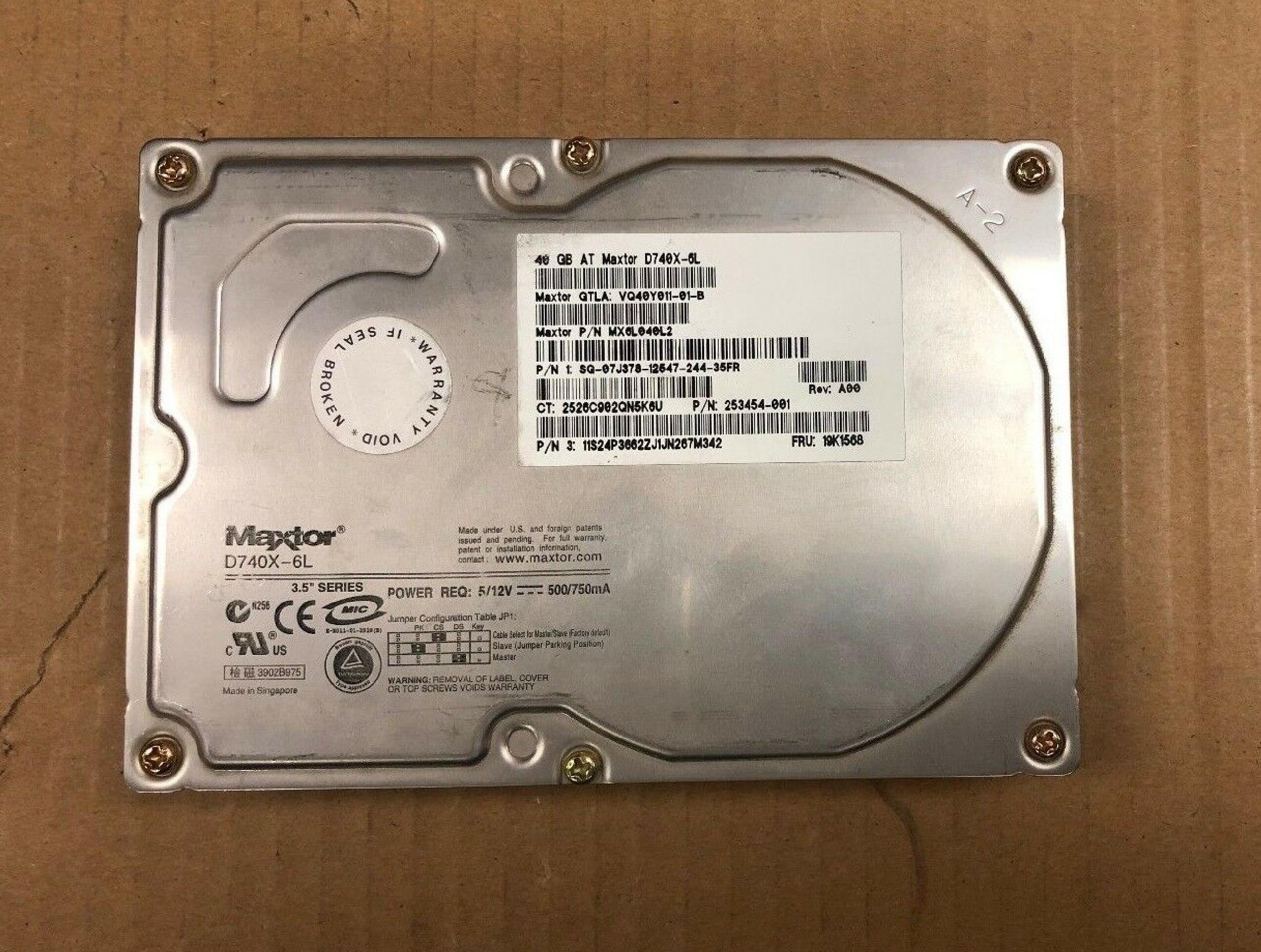 MAXTOR MX6L040L2 40GB IDE HD REV A00