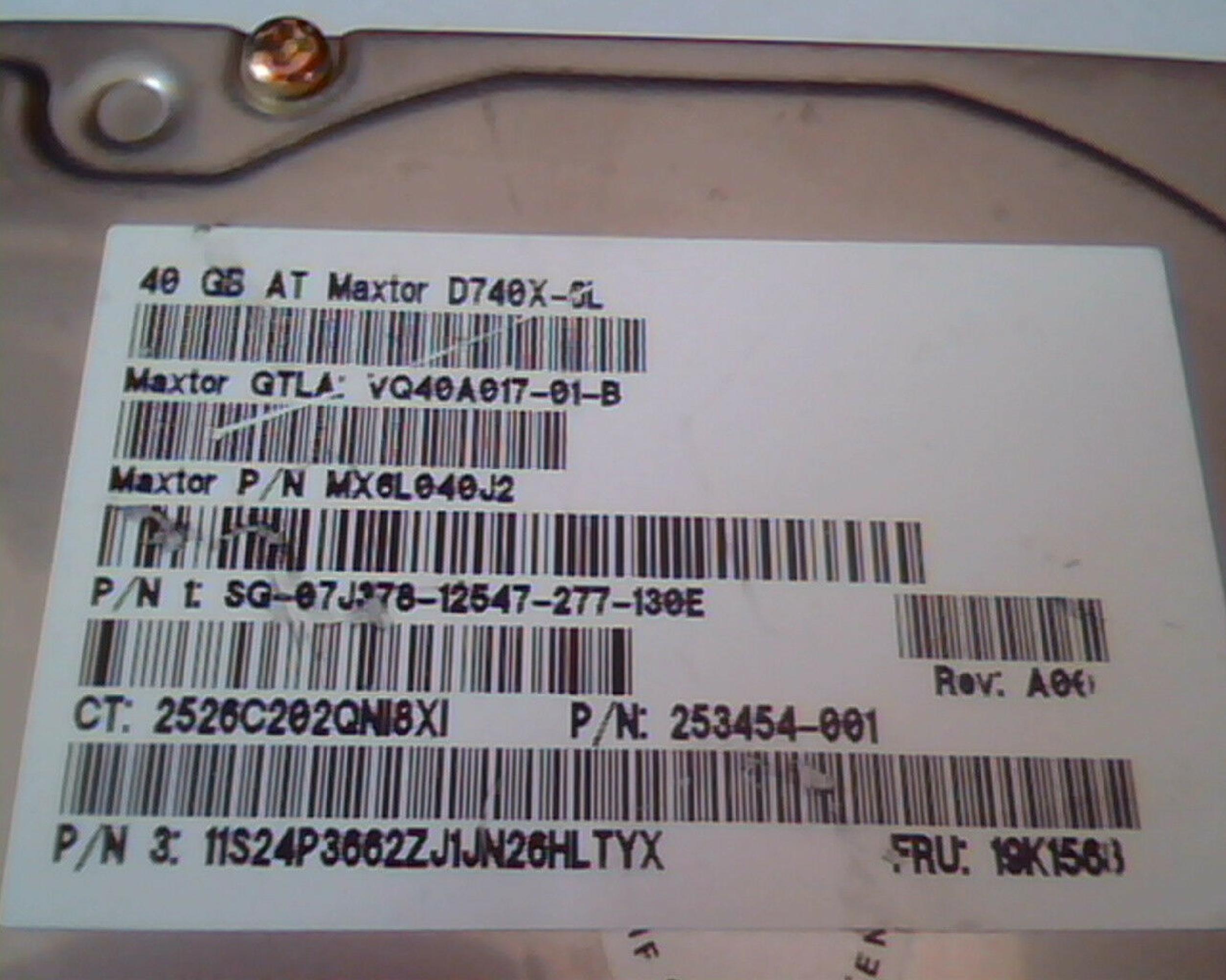 MAXTOR VQ40A017-01-B 40GB IDE HD REV A00