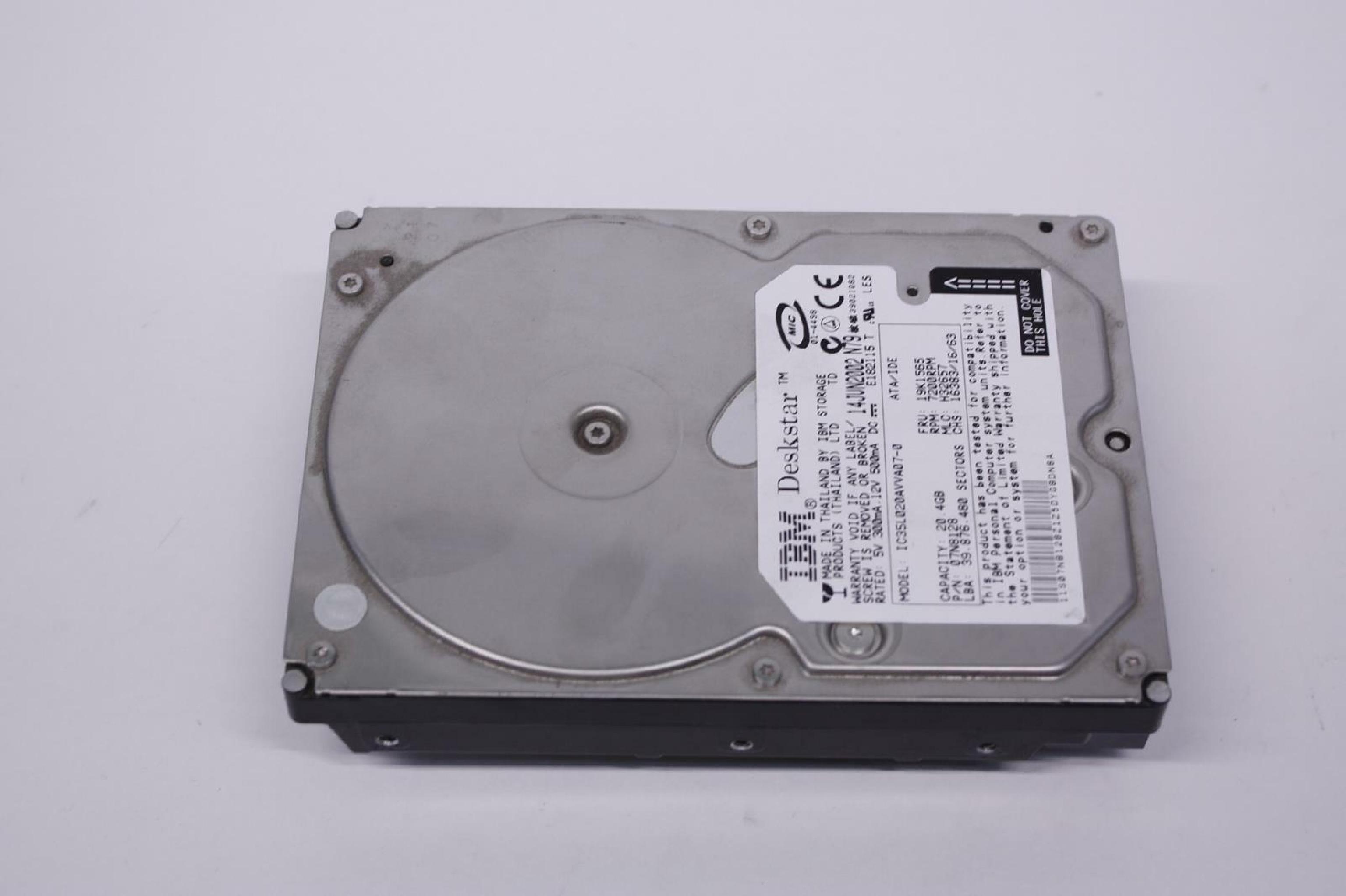 HITACHI / IBM / MAXTOR / COMPAQ / HEWLETT PACKARD / HP 19K1565 20.4GB IDE HD DATE 11 JUL2002 MLC H32657 20GB 3.5 INCH HARD DRIVE REV:A00 VQ20A011-01-B 04NOV2002 REV: A00 16MAY2002 N79 2001-05 22MAY2001 REV TESTED ONCE AND AGAIN BEFORE SHIPPED GTLA: