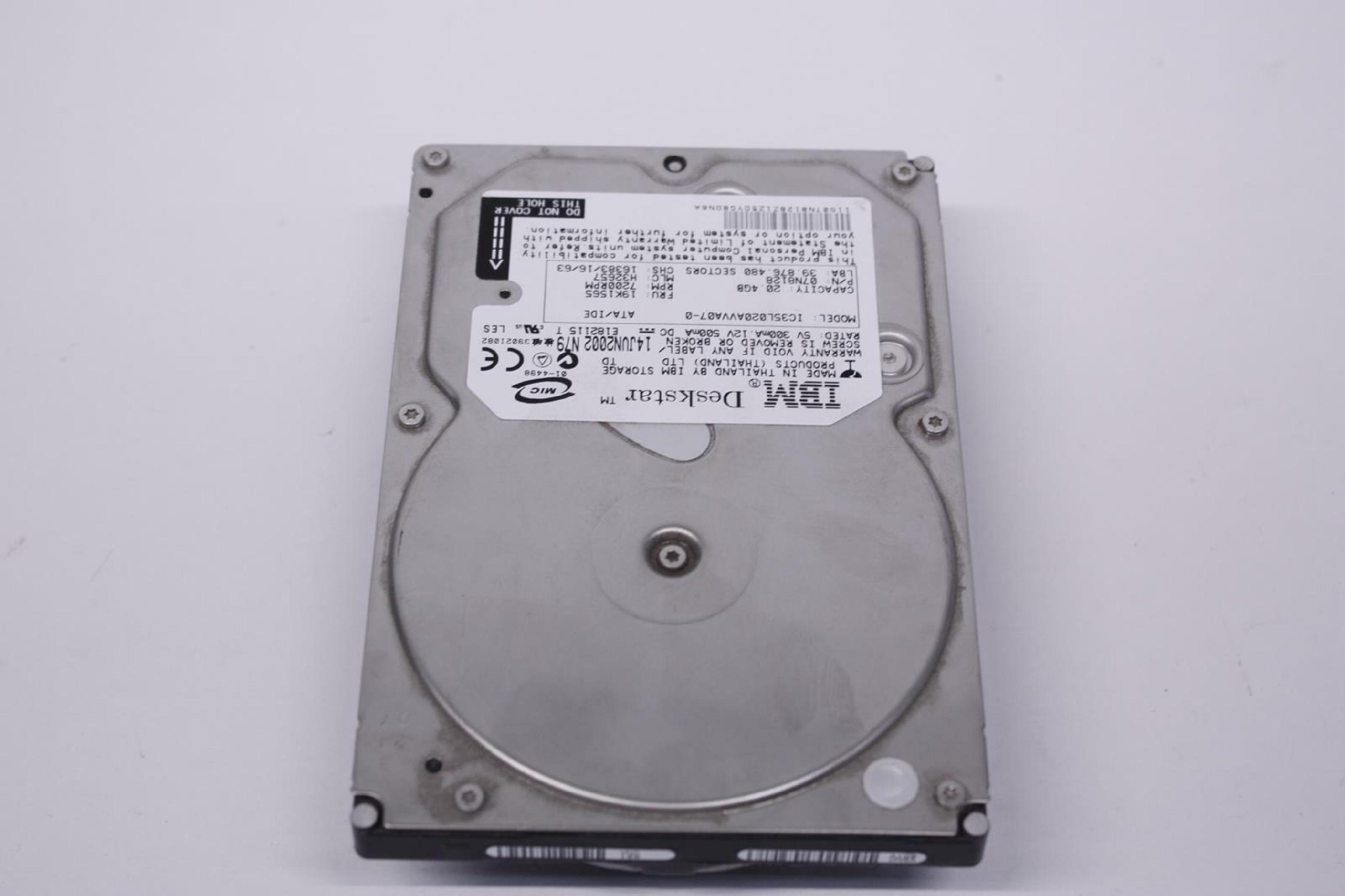 HITACHI / IBM / MAXTOR / COMPAQ / HEWLETT PACKARD / HP 19K1565 20.4GB IDE HD DATE 11 JUL2002 MLC H32657 20GB 3.5 INCH HARD DRIVE REV:A00 VQ20A011-01-B 04NOV2002 REV: A00 16MAY2002 N79 2001-05 22MAY2001 REV TESTED ONCE AND AGAIN BEFORE SHIPPED GTLA: