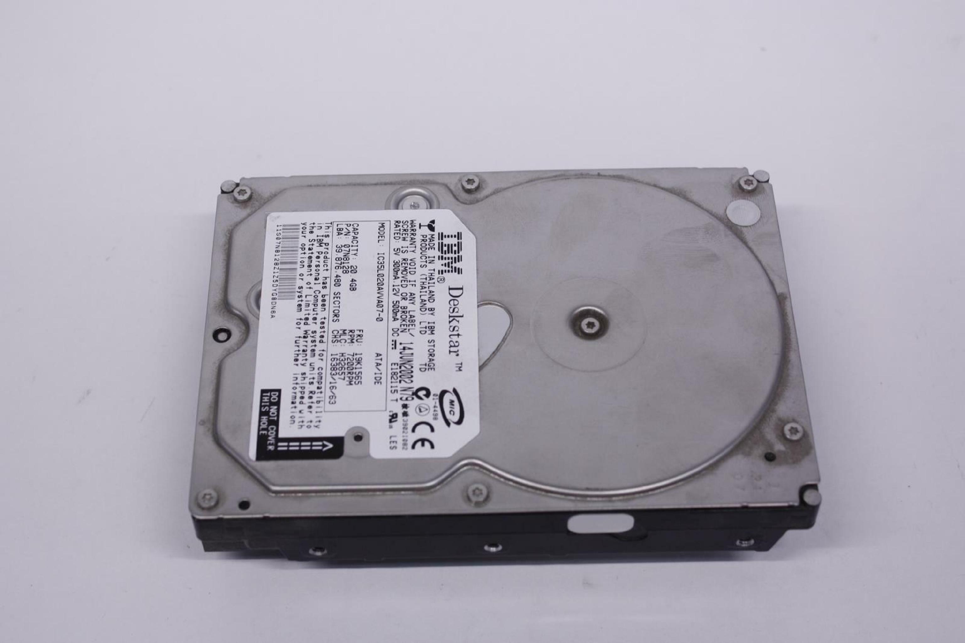 HITACHI / IBM / MAXTOR / COMPAQ / HEWLETT PACKARD / HP 19K1565 20.4GB IDE HD DATE 11 JUL2002 MLC H32657 20GB 3.5 INCH HARD DRIVE REV:A00 VQ20A011-01-B 04NOV2002 REV: A00 16MAY2002 N79 2001-05 22MAY2001 REV TESTED ONCE AND AGAIN BEFORE SHIPPED GTLA: