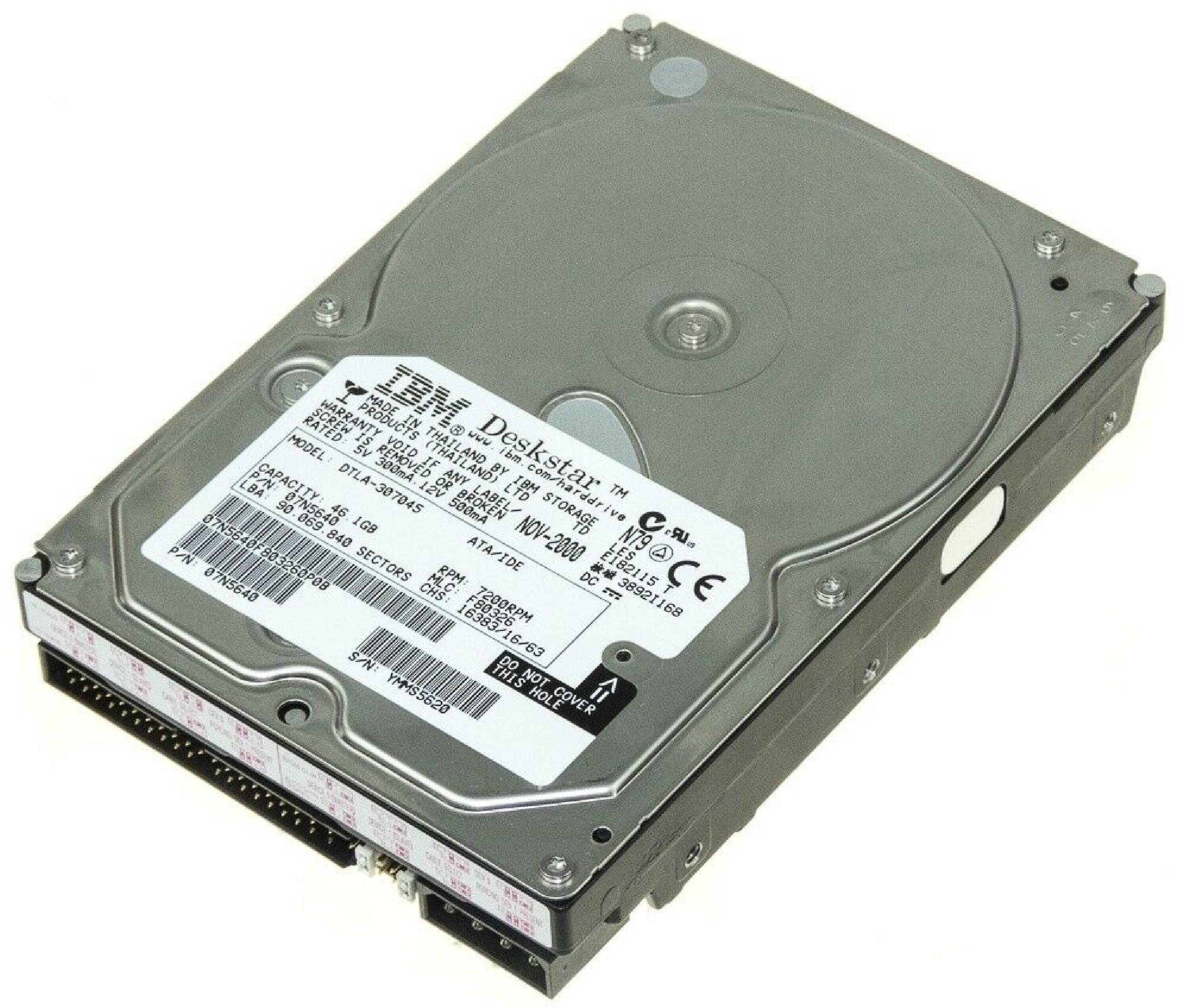 IBM DTLA-307045 40GB IDE HD DATE JUL-2000 MLC F80033 DRIVE 7200RPM