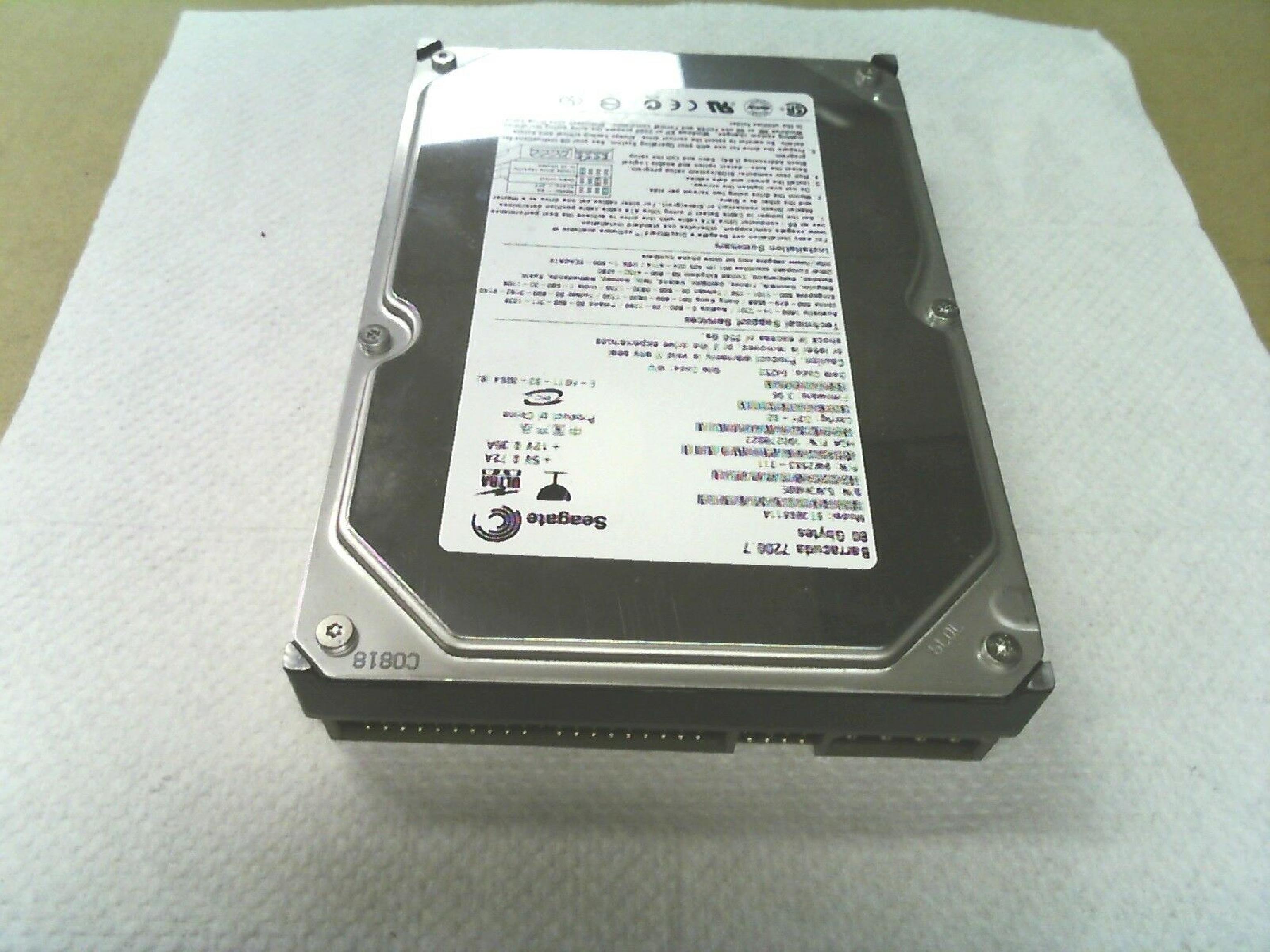 SEAGATE 100275523 80GB IDE HD CONFIG DZR-06 FIRMWARE 3.10 DATE 04527 SITE WU BARRACUDA