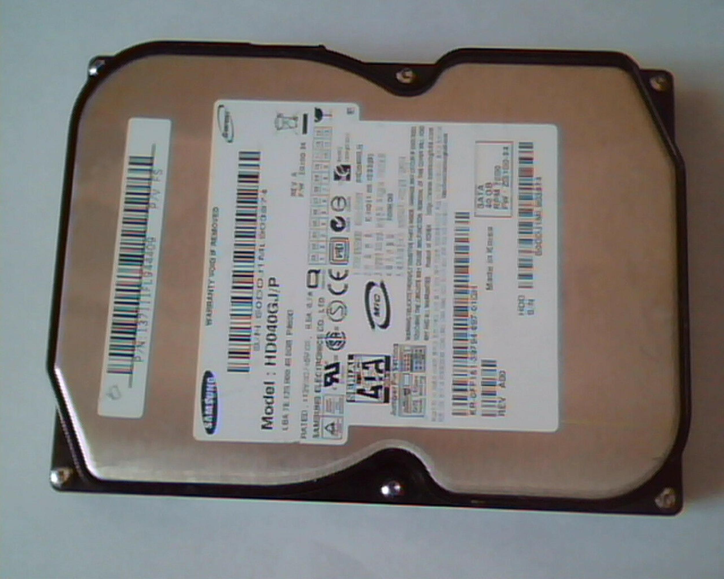 SAMSUNG ZG100-34 40GB SATA HD REV A F/W ZG100-34 DATE 2006.06