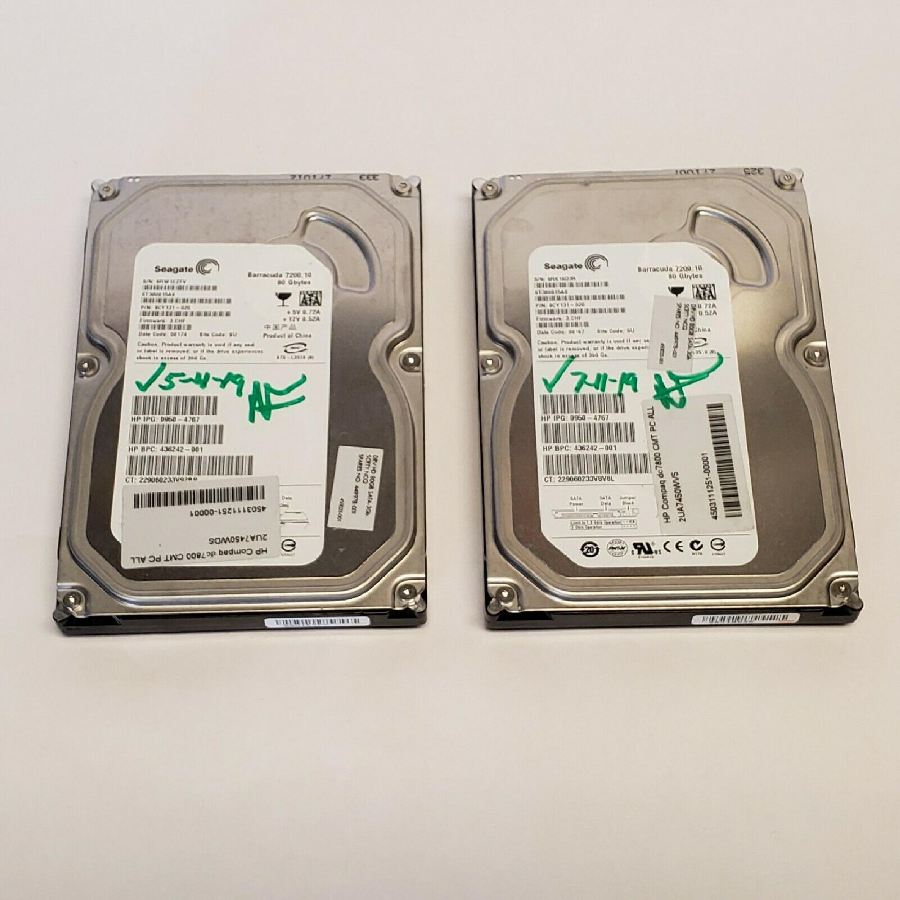 SEAGATE ST380815AS 80GB SATA HD FIRMWARE 4.ADA DATE 09236 SITE TK REV A01 BARRACUDA DRIVE 3.CHF 08043 CODE 09025