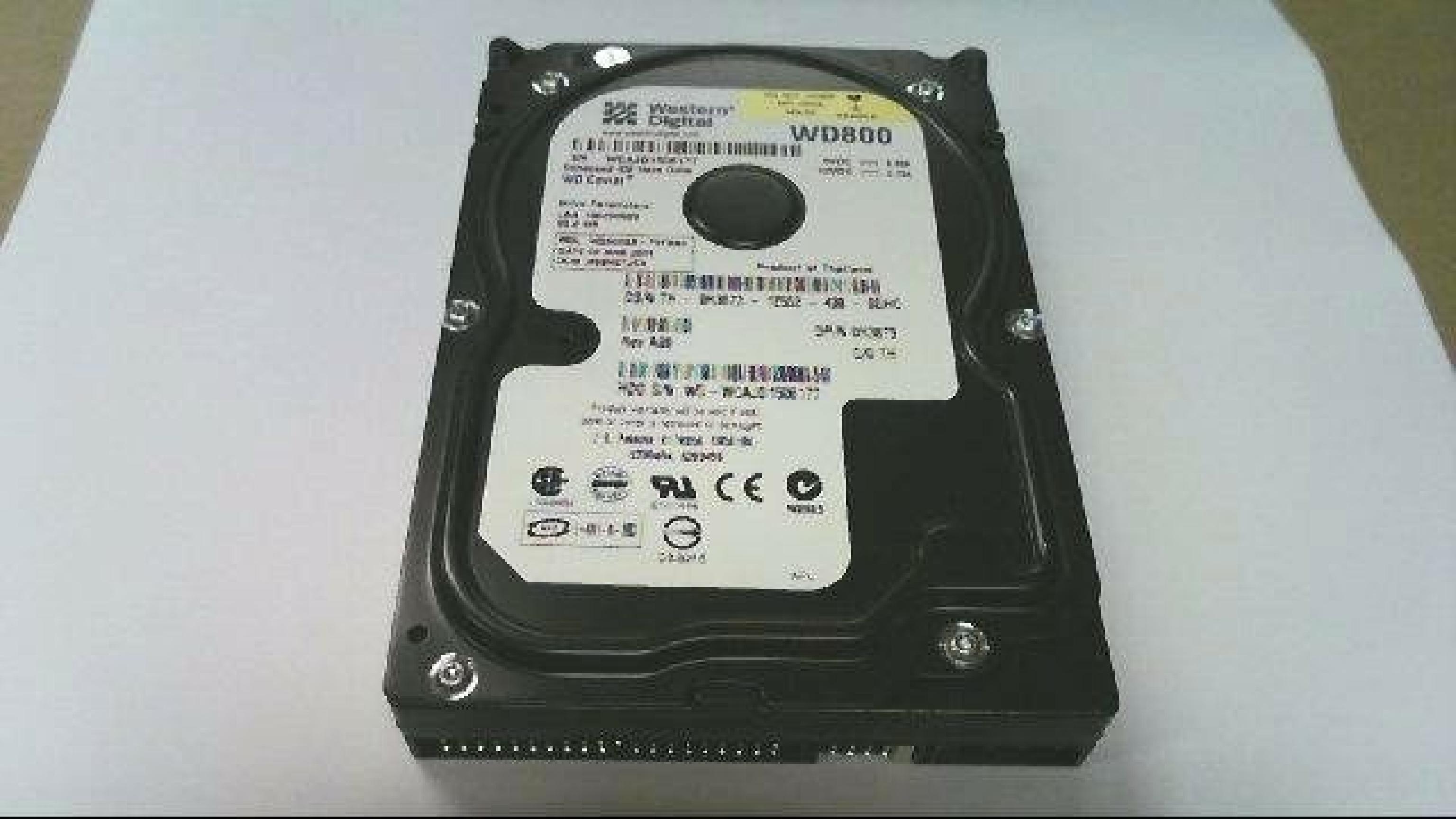 WESTERN DIGITAL / WD WD800BB-75FRA0 80GB IDE HD DATE 31 DEC 2008 DCM HSCHCVJAH CAVIAR 09 MAR 2004 DSBHCTJCH