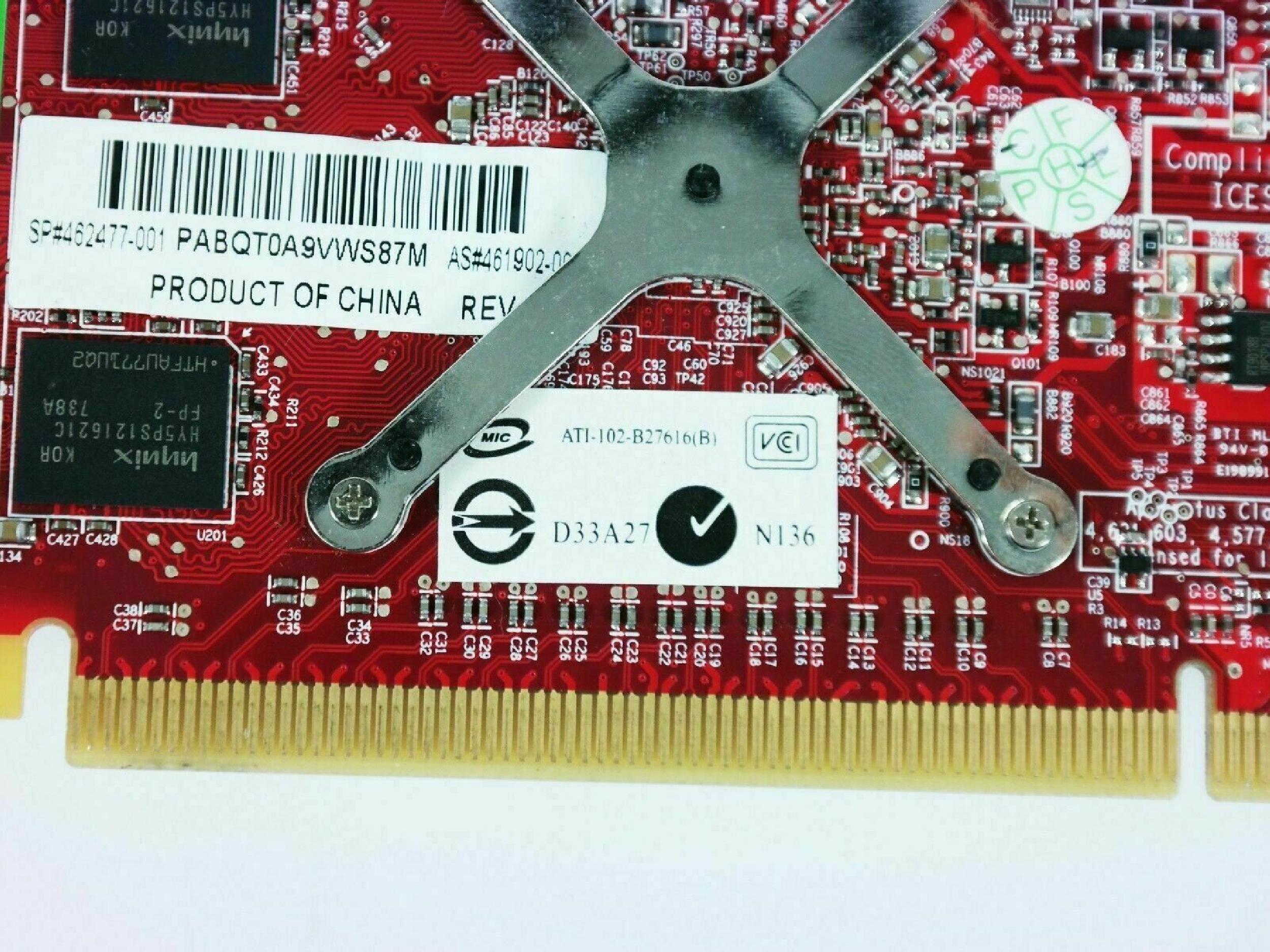 ATI 109-B27631-00 256MB PCI-E VIDEO CARD X2400 HD2400 WITH DMS-59 OUTPUT RADEON PRO AND SVIDEO OUTPUTS