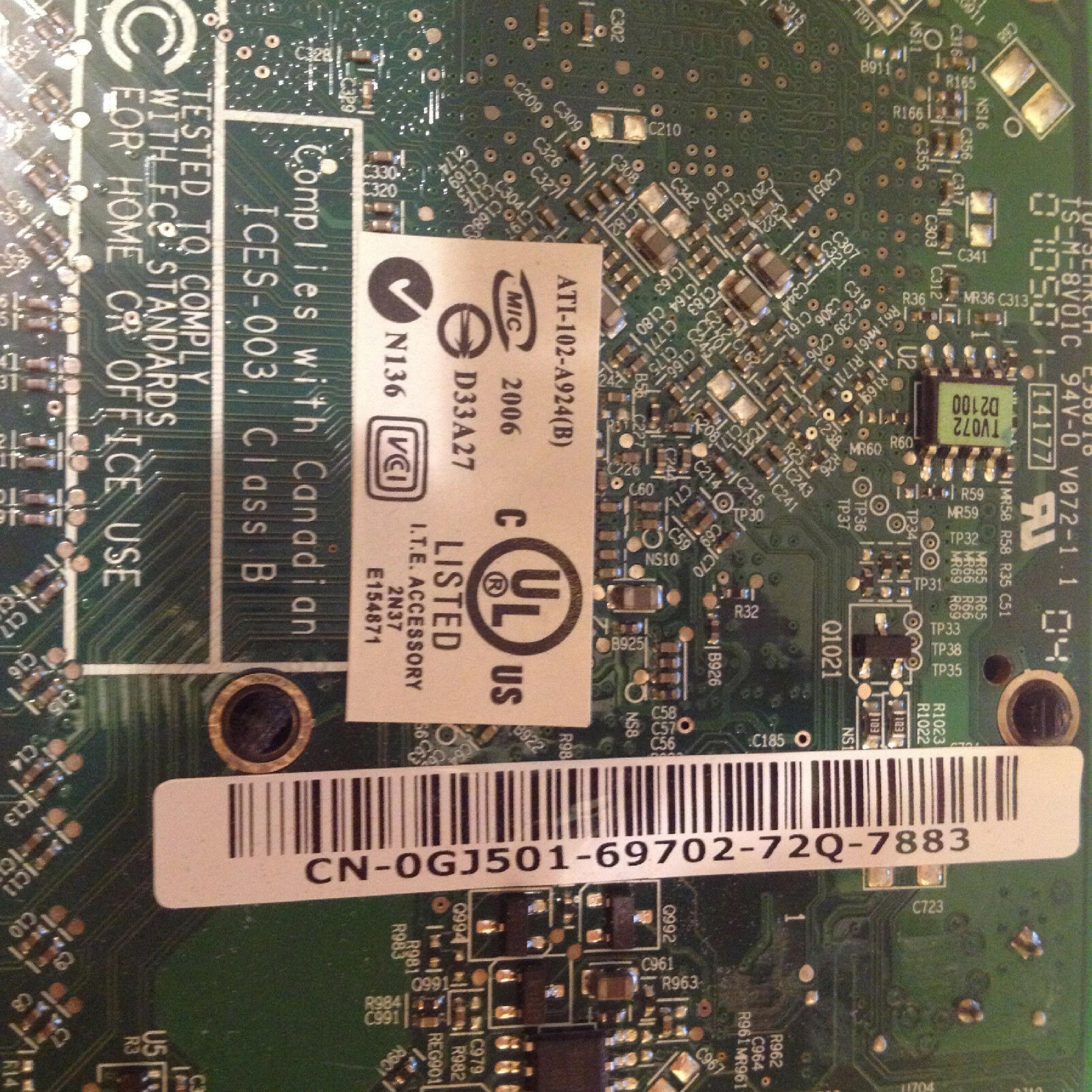 ATI 102A9240520 256MB PCI-E VIDEO CARD WITH DVI AND SVIDEO OUTPUTS