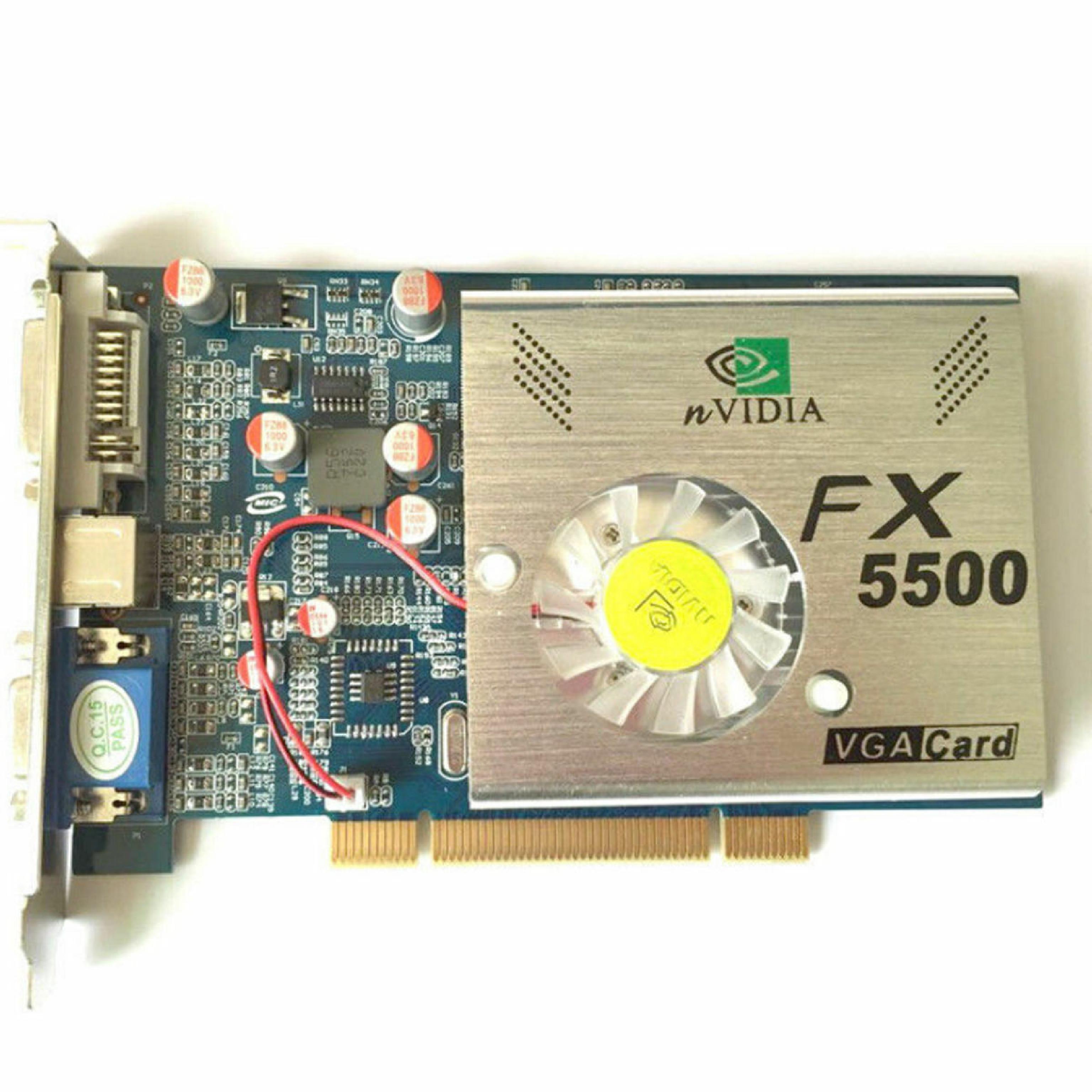 NVIDIA FX5500 256MB PCI VIDEO CARD WITH DVI VGA AND SVIDEO OUTPUTS 3D DESKTOP S-VIDEO OUT 256 MB CVI