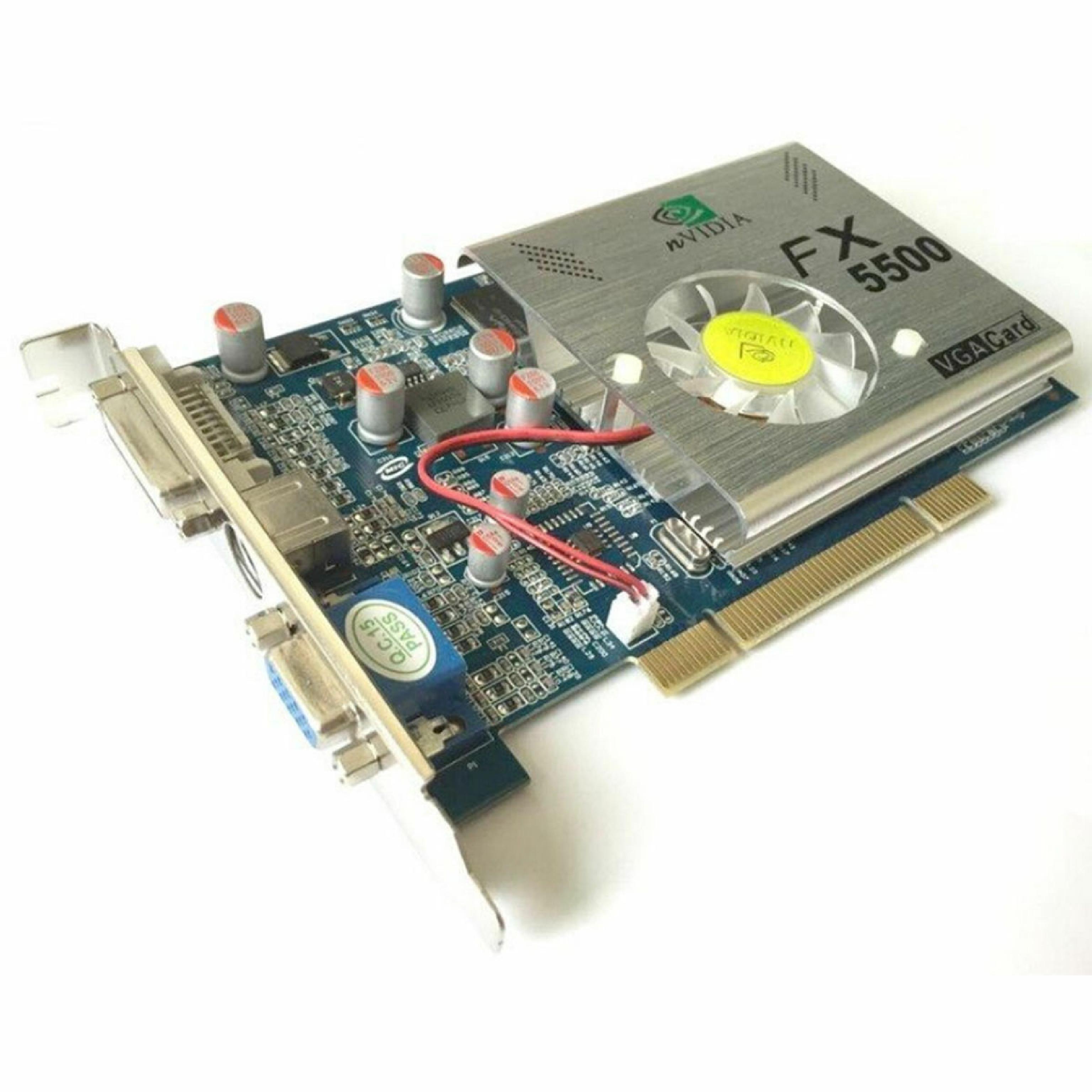 NVIDIA FX5500 256MB PCI VIDEO CARD WITH DVI VGA AND SVIDEO OUTPUTS 3D DESKTOP S-VIDEO OUT 256 MB CVI