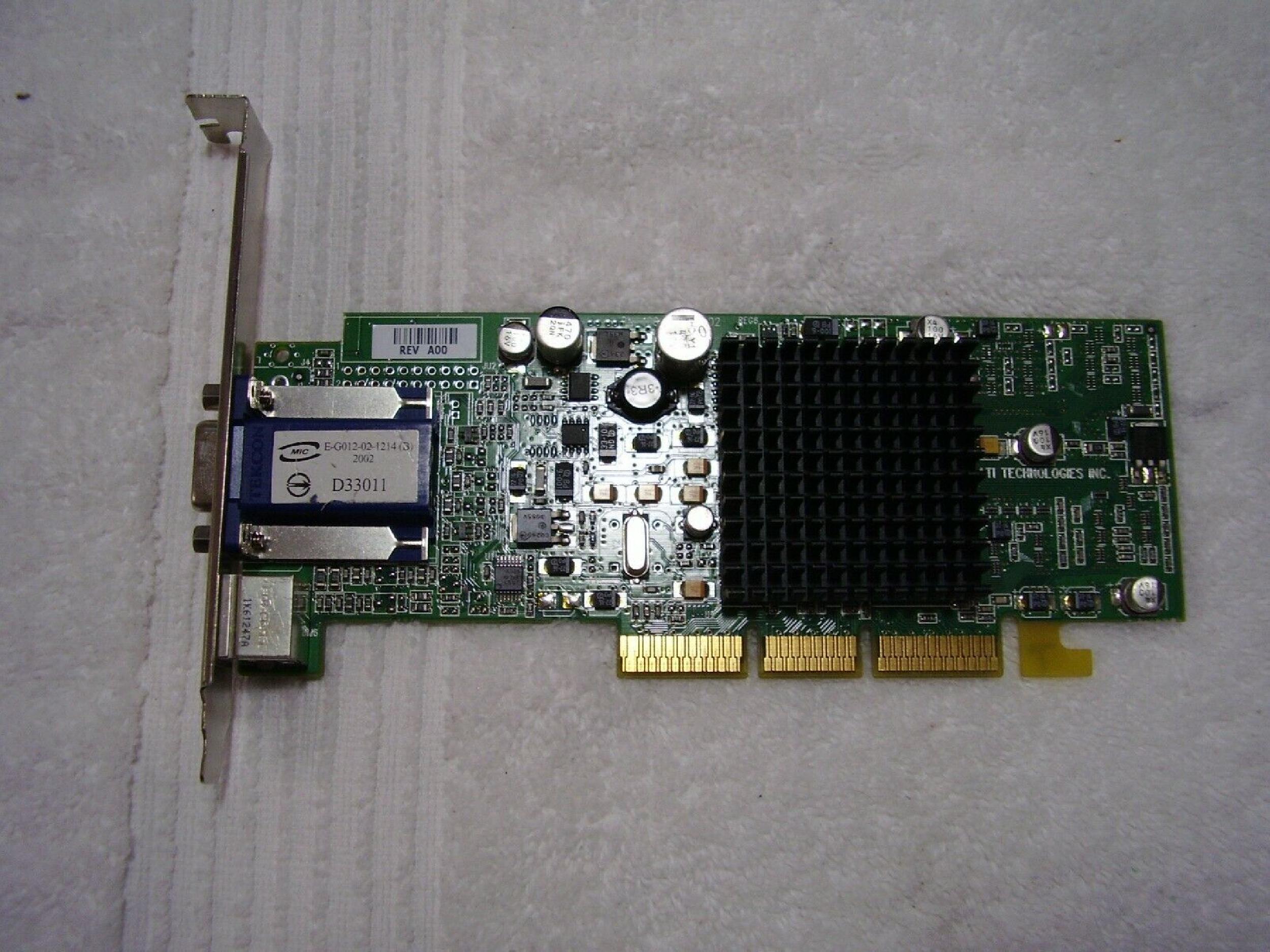 ATI 06T974 32MB AGP VIDEO CARD RADEON 7500 WITH VGA AND SVIDEO OUTPUTS