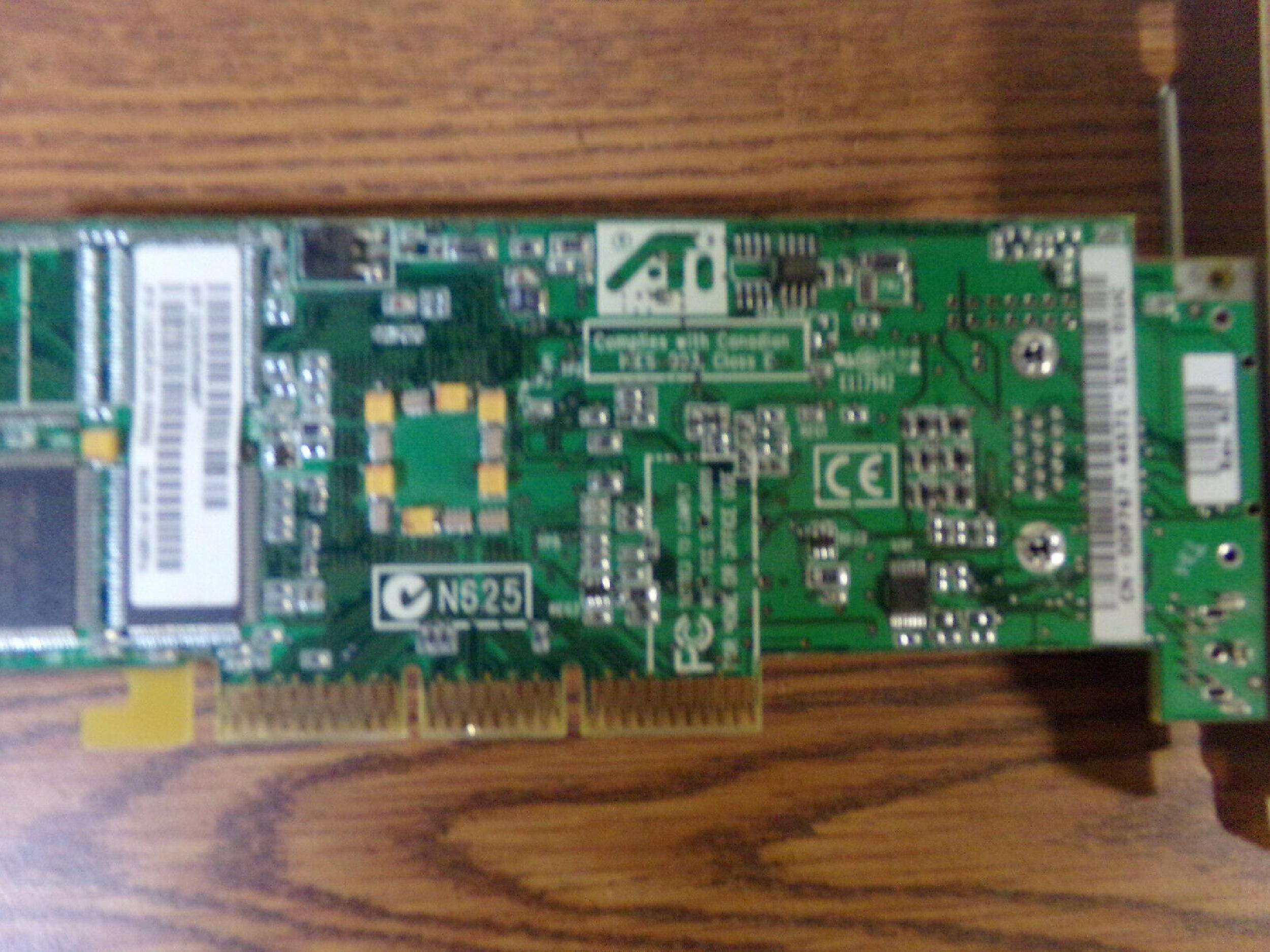 ATI 00P767 32MB AGP VIDEO CARD RADEON 7500 WITH VGA AND SVIDEO OUTPUTS
