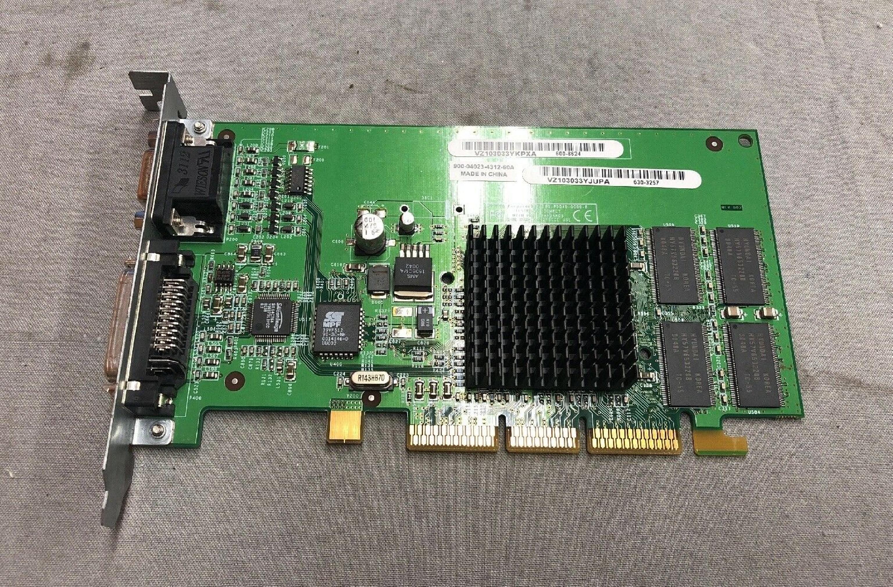 NVIDIA / ATI 600-8624 32MB AGP VIDEO CARD WITH VGA AND OUTPUT ADC/DVI OUTPUTS FOR MAC