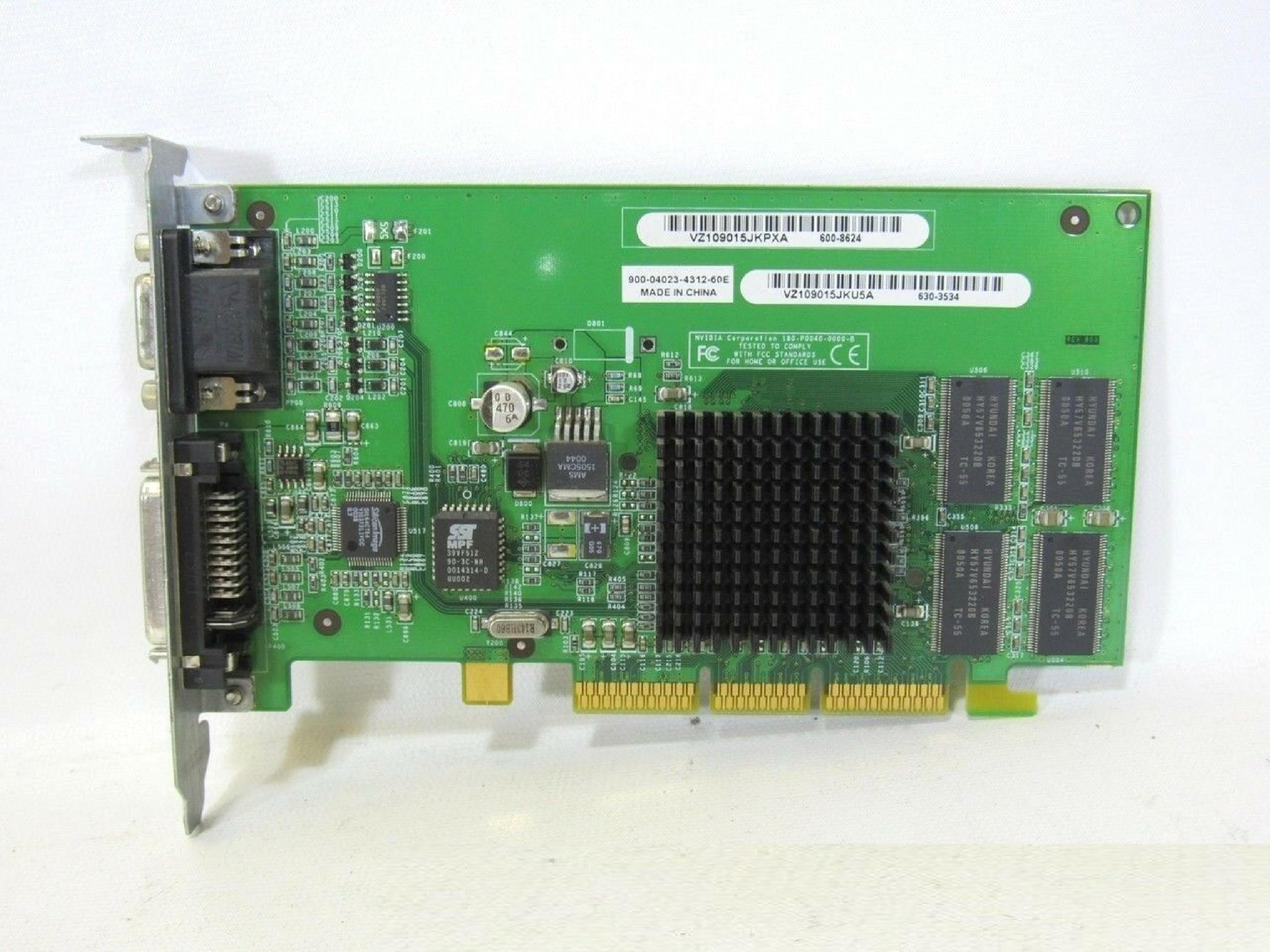 NVIDIA / ATI 600-8624 32MB AGP VIDEO CARD WITH VGA AND OUTPUT ADC/DVI OUTPUTS FOR MAC