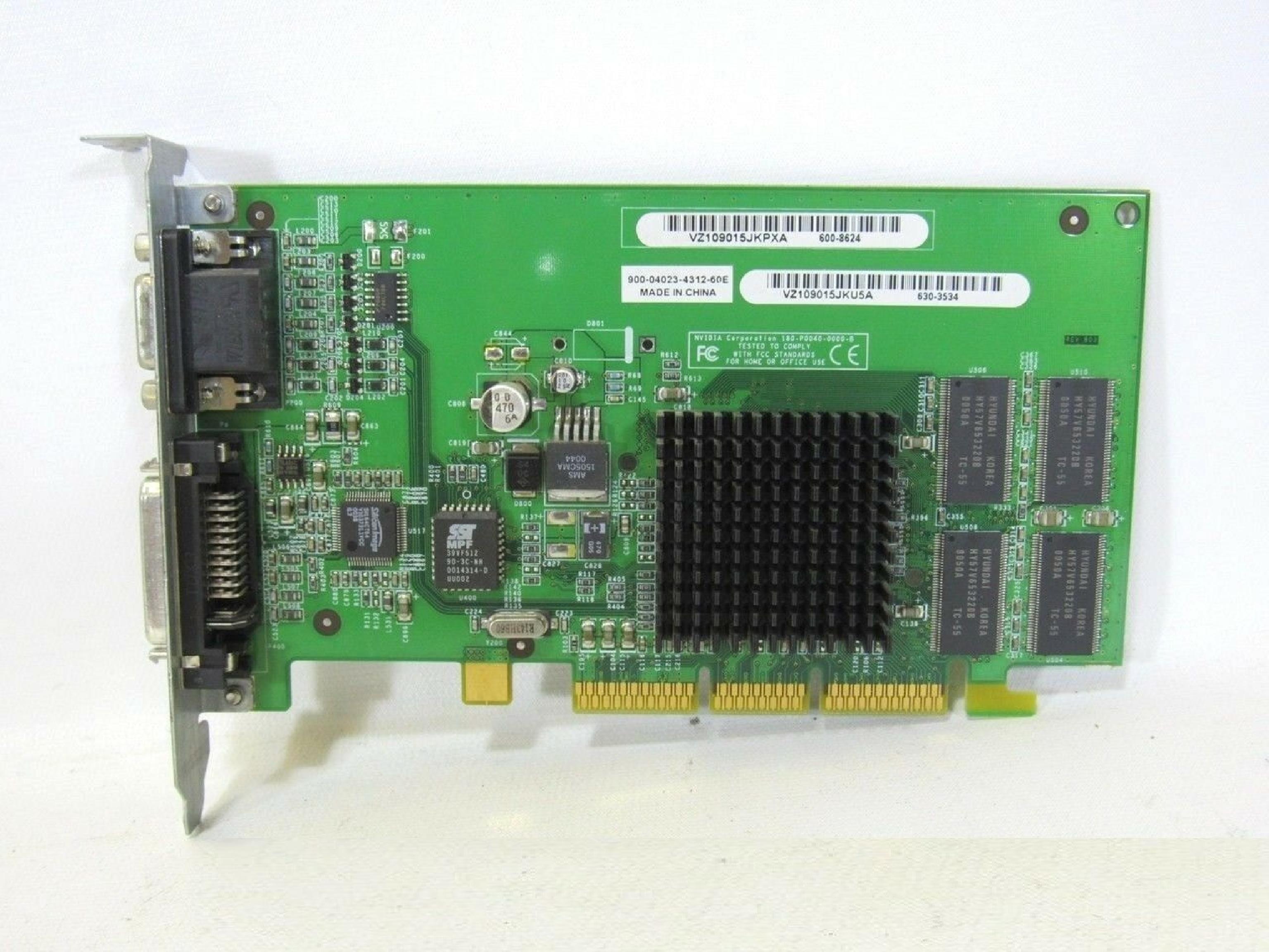 NVIDIA / ATI 630-3534 32MB AGP VIDEO CARD WITH VGA AND OUTPUT ADC/DVI OUTPUTS FOR MAC