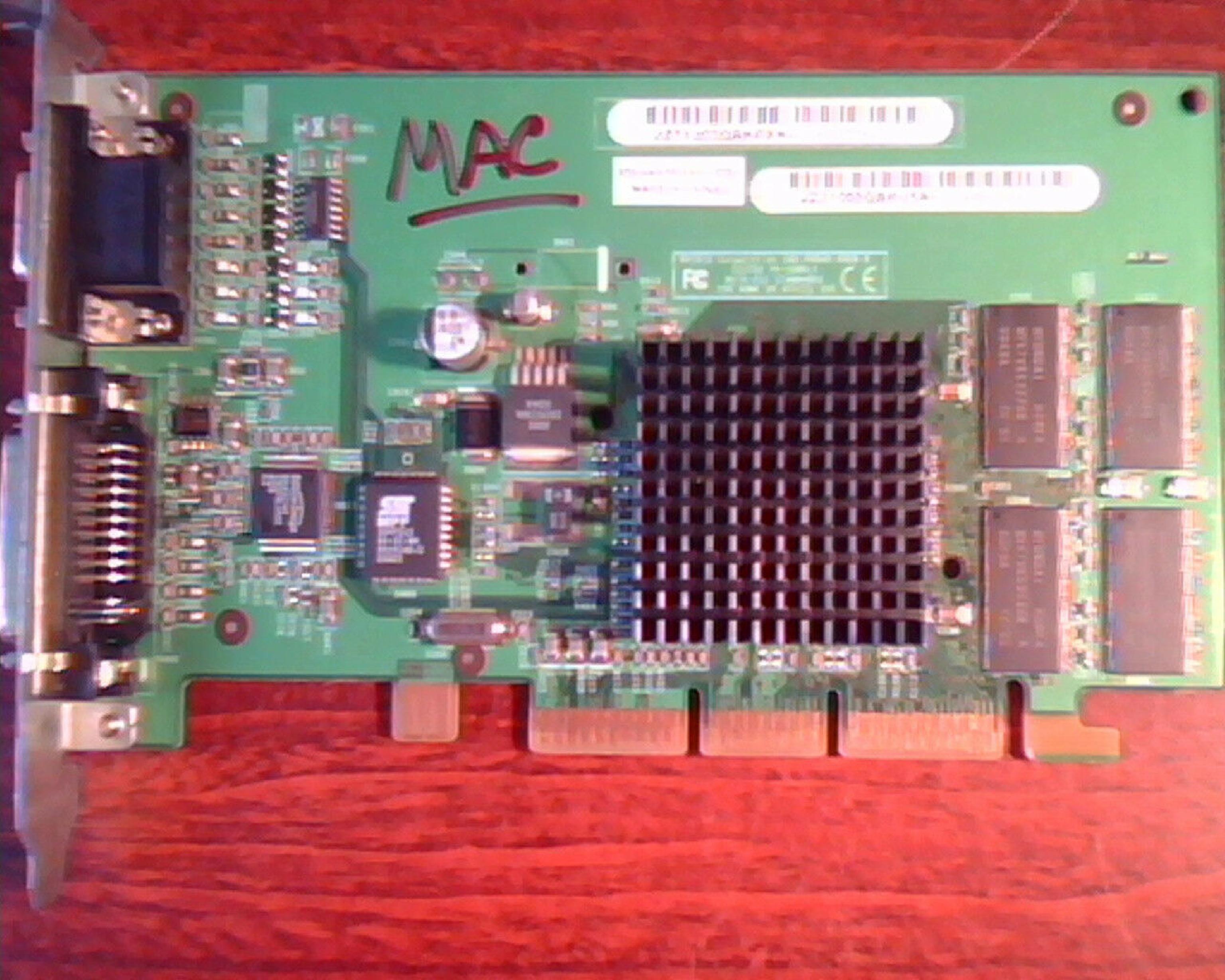 NVIDIA 180-P0040-0000-B 32MB AGP VIDEO CARD WITH VGA AND OUTPUT ADC/DVI OUTPUTS FOR MAC