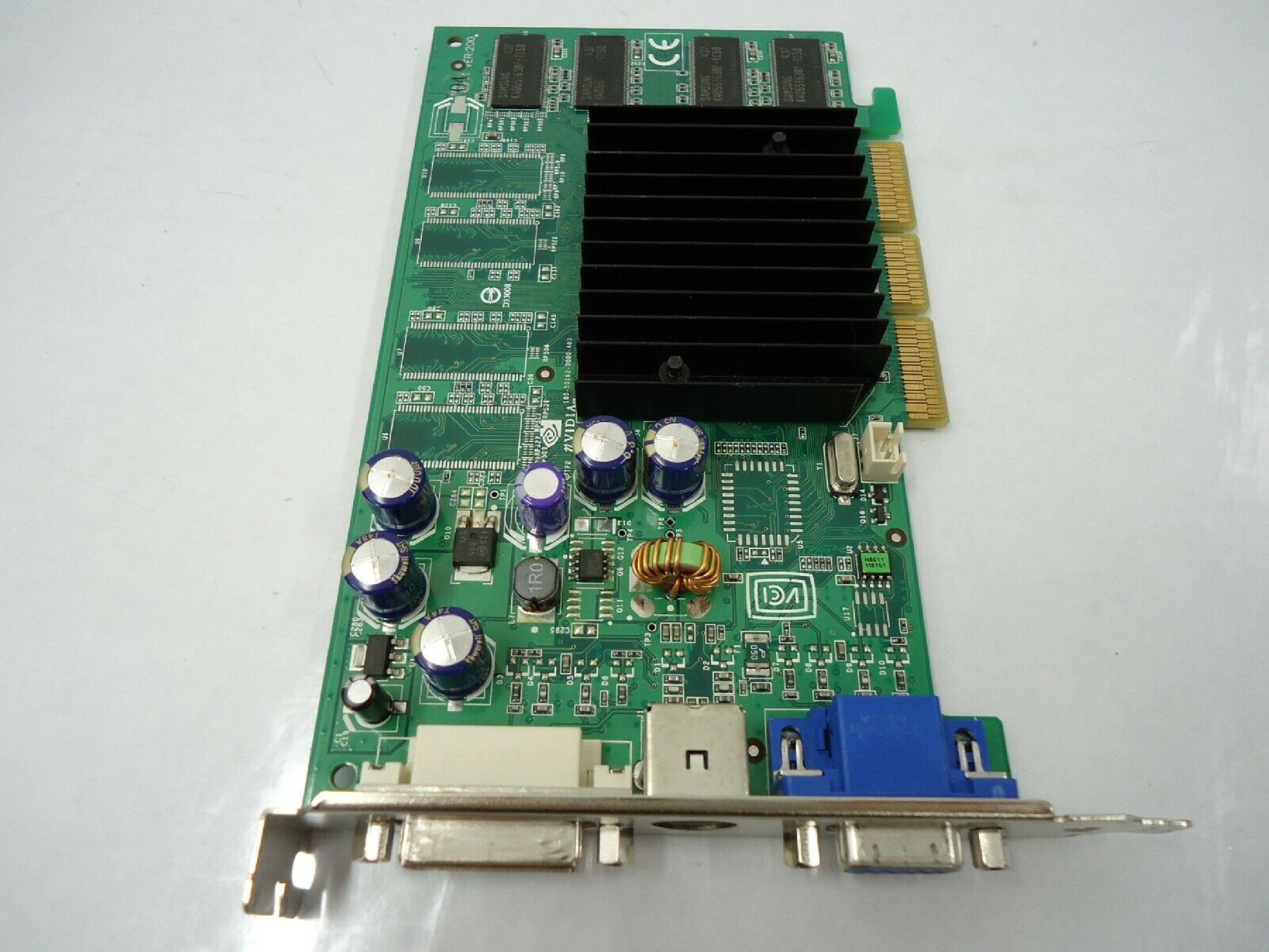 NVIDIA 8911-050 128MB AGP VIDEO CARD WITH DVI VGA AND SVIDEO OUTPUTS