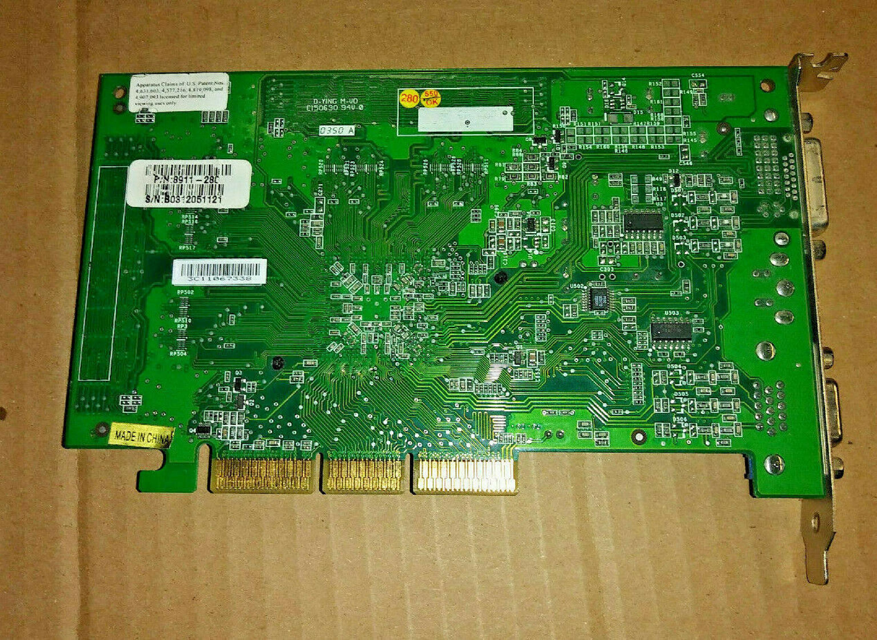 NVIDIA 180-10162-0000-A03 128MB AGP VIDEO CARD WITH DVI VGA AND SVIDEO OUTPUTS 256 MB PCI 3D CVI S-VIDEO