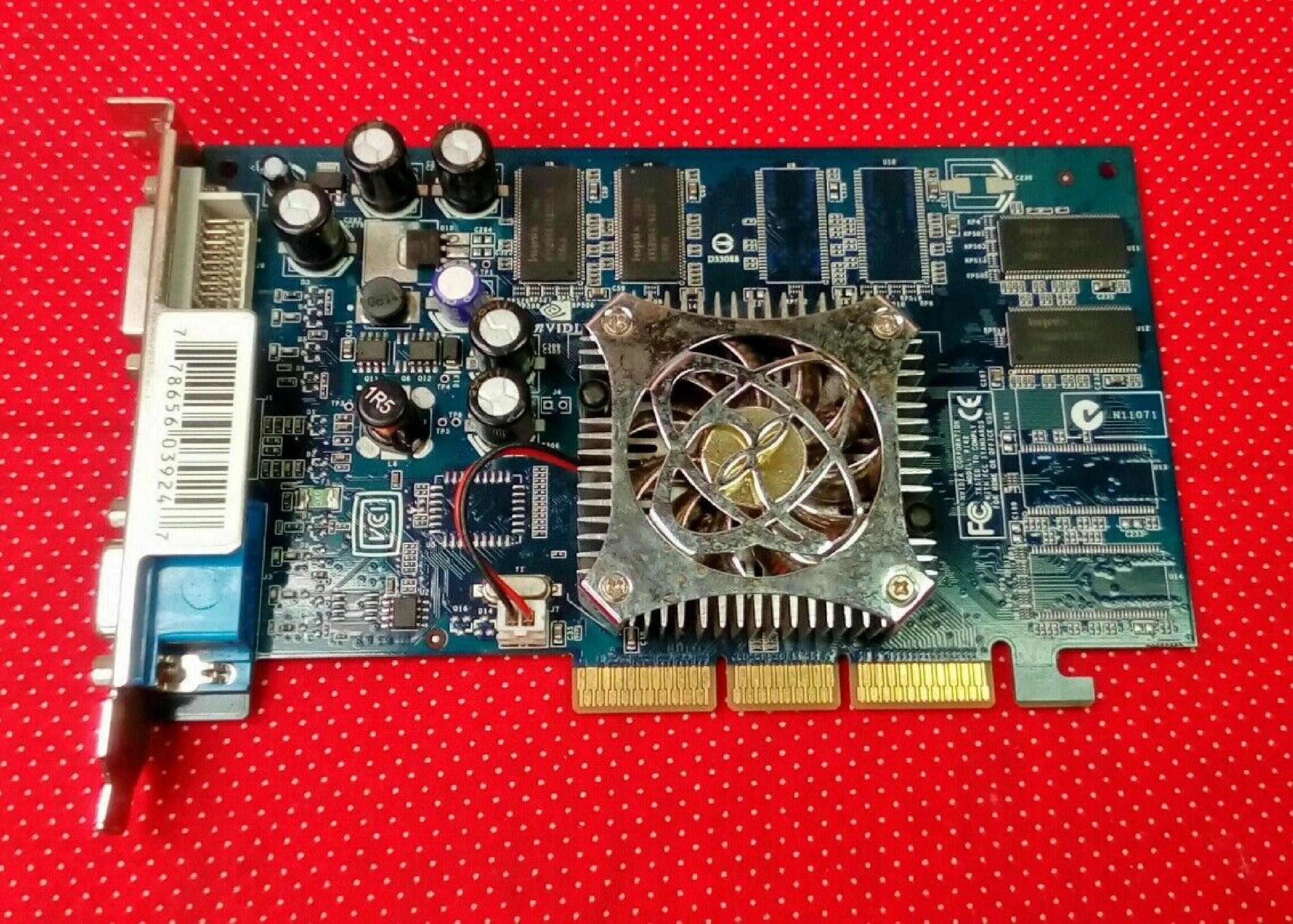 NVIDIA 180-10162-0000-A03 128MB AGP VIDEO CARD WITH DVI VGA AND SVIDEO OUTPUTS 256 MB PCI 3D CVI S-VIDEO