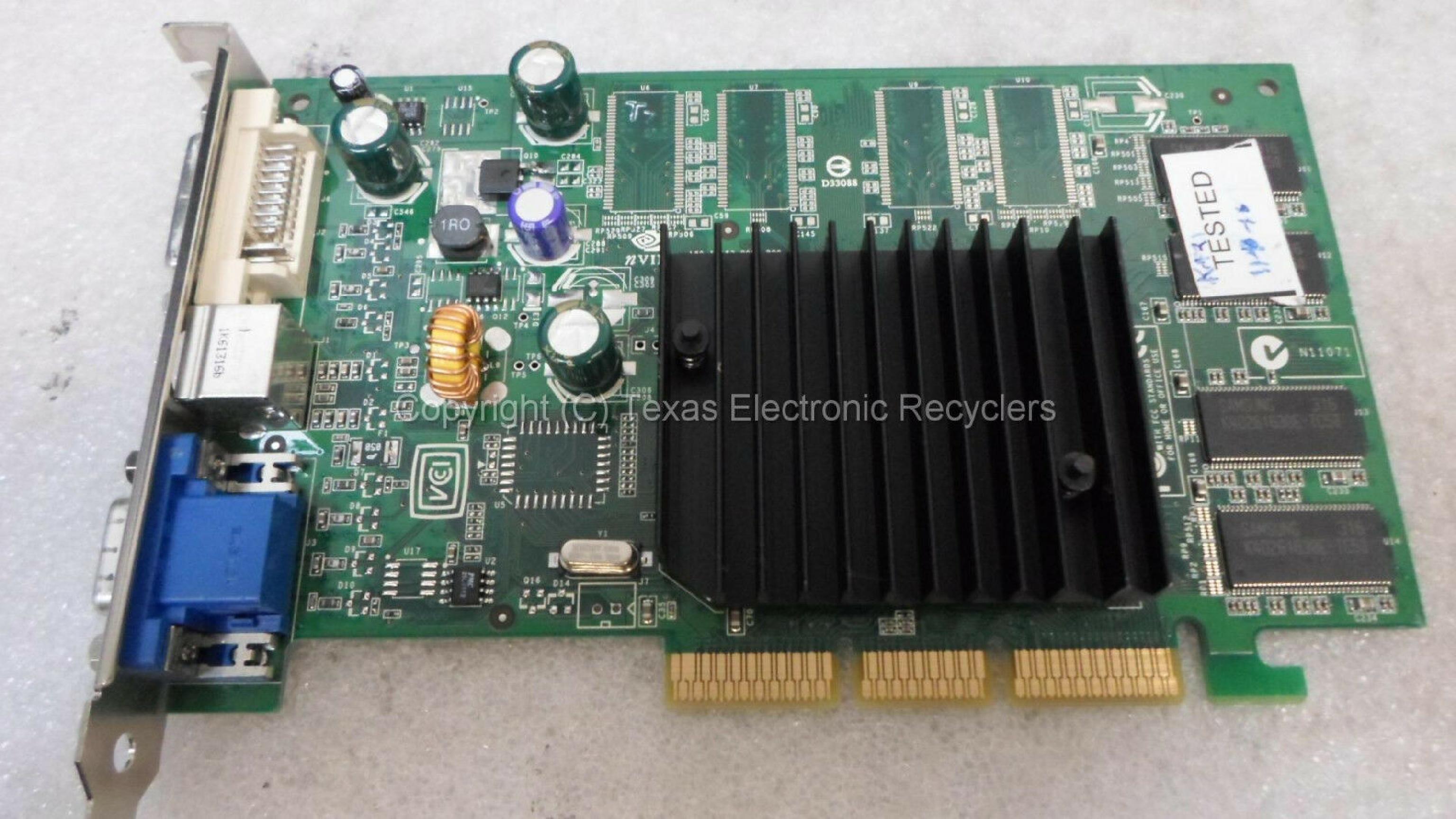 NVIDIA 08Y485 64MB AGP VIDEO CARD WITH DVI VGA AND SVIDEO OUTPUTS