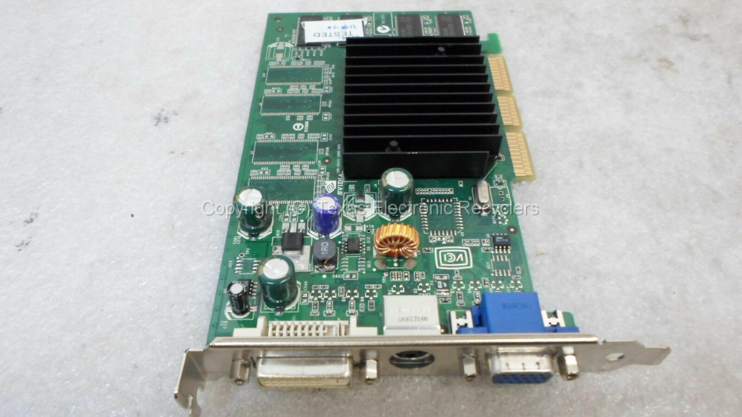 NVIDIA 08Y485 64MB AGP VIDEO CARD WITH DVI VGA AND SVIDEO OUTPUTS