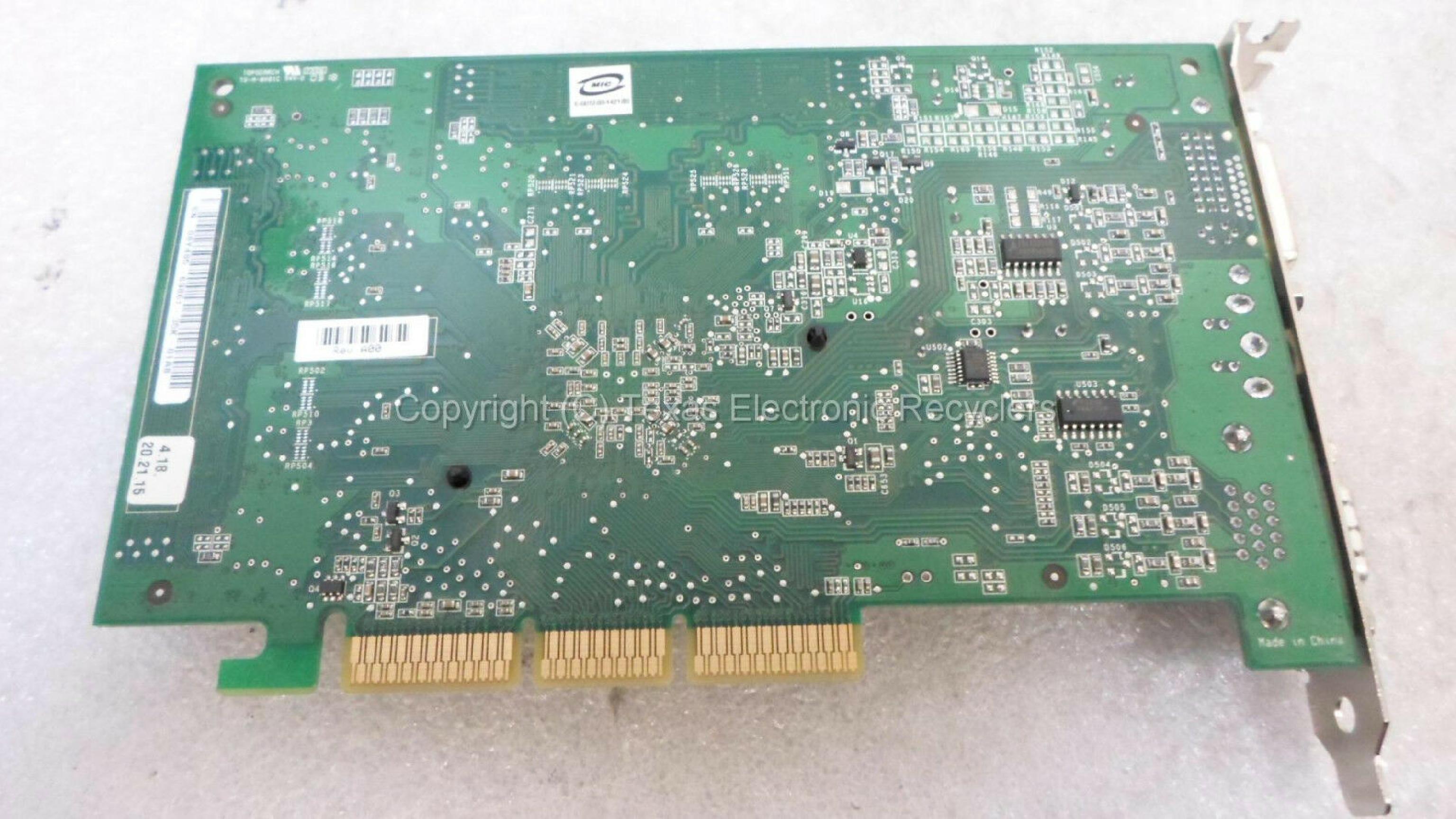 NVIDIA 08Y485 64MB AGP VIDEO CARD WITH DVI VGA AND SVIDEO OUTPUTS