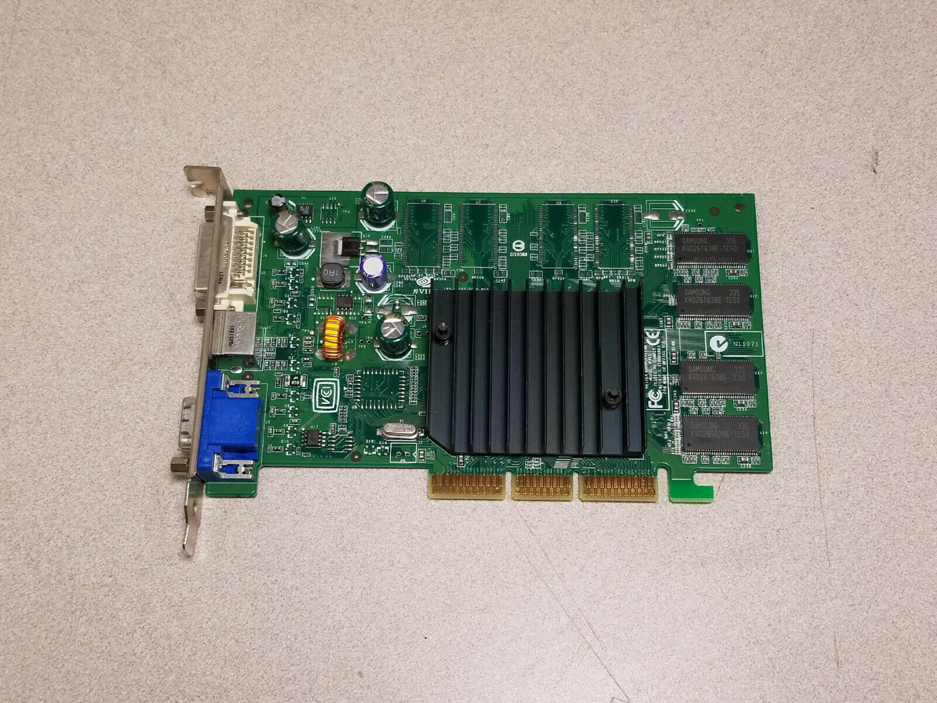 NVIDIA 08Y485 64MB AGP VIDEO CARD WITH DVI VGA AND SVIDEO OUTPUTS